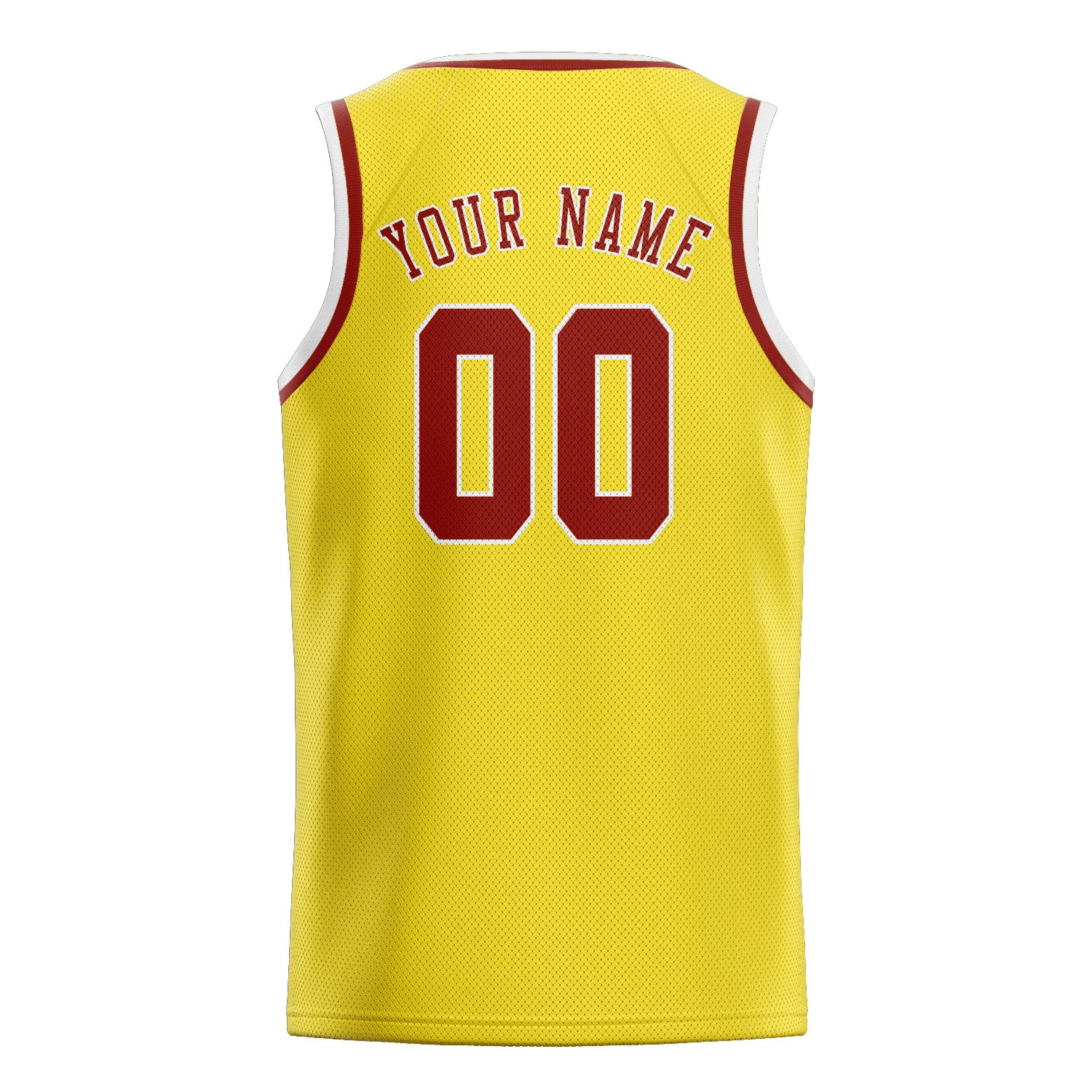 Custom Light Yellow Coral Red Basketball Jersey