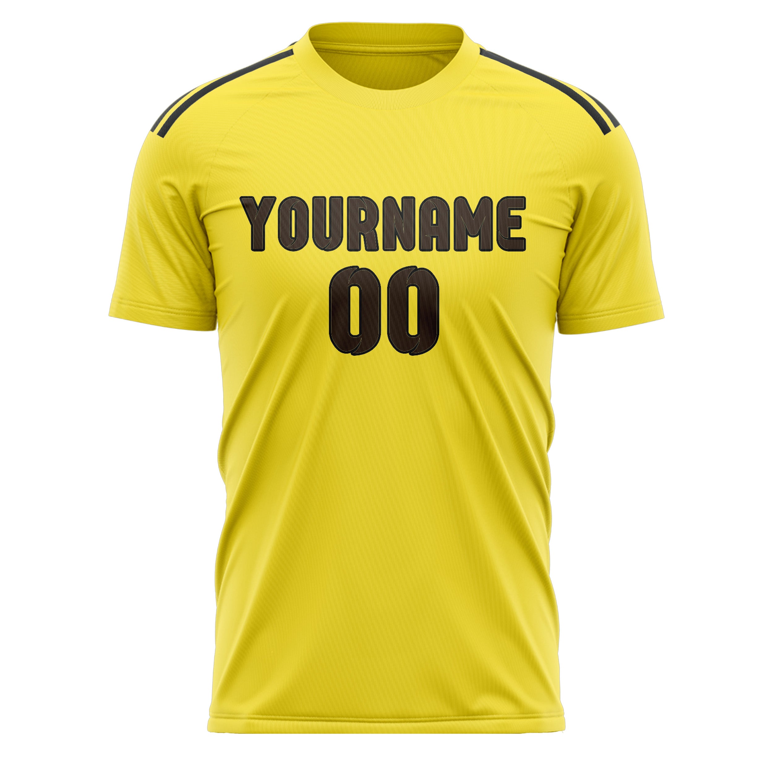 Custom Light Yellow Brown Soccer Jersey