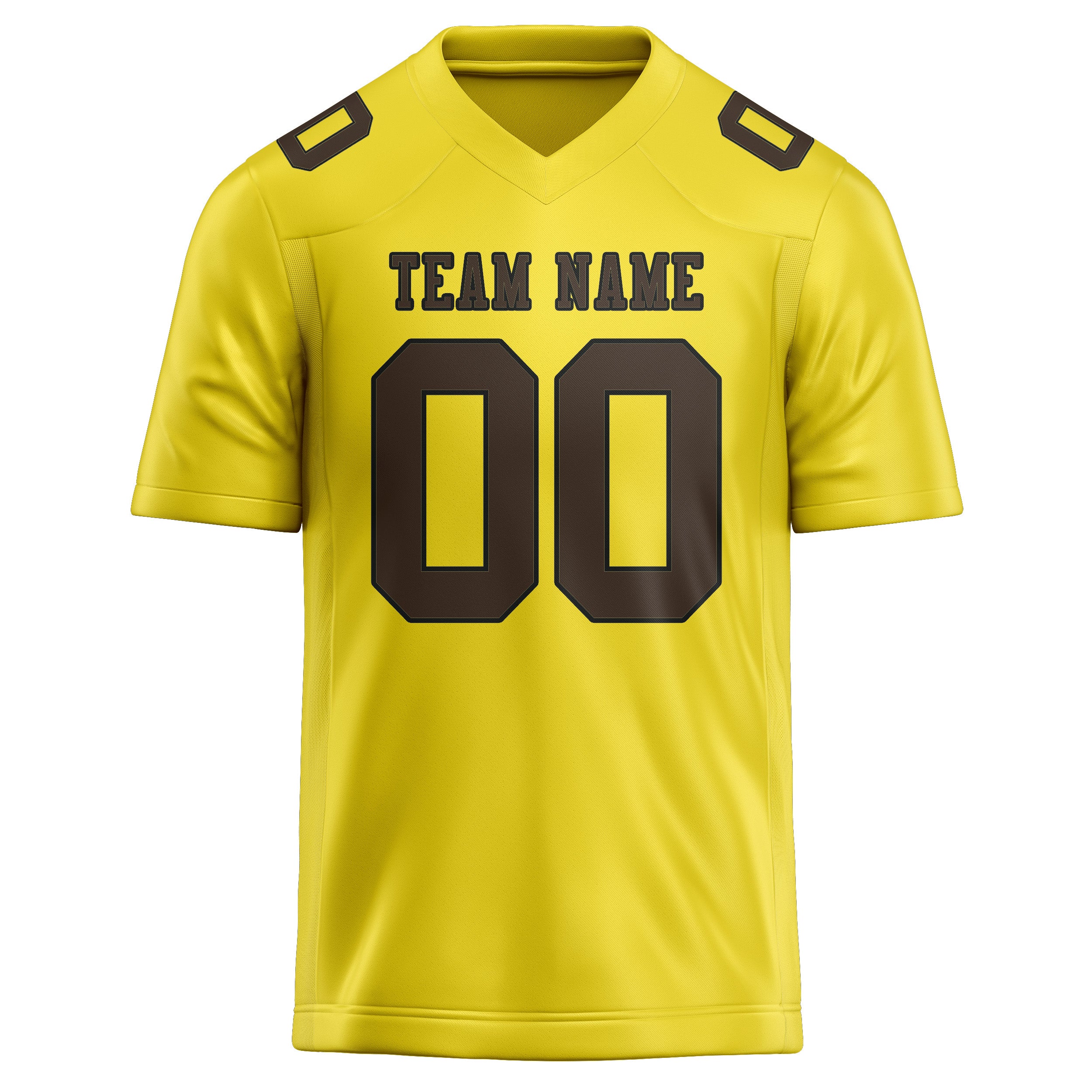Custom Light Yellow Brown Football Jersey