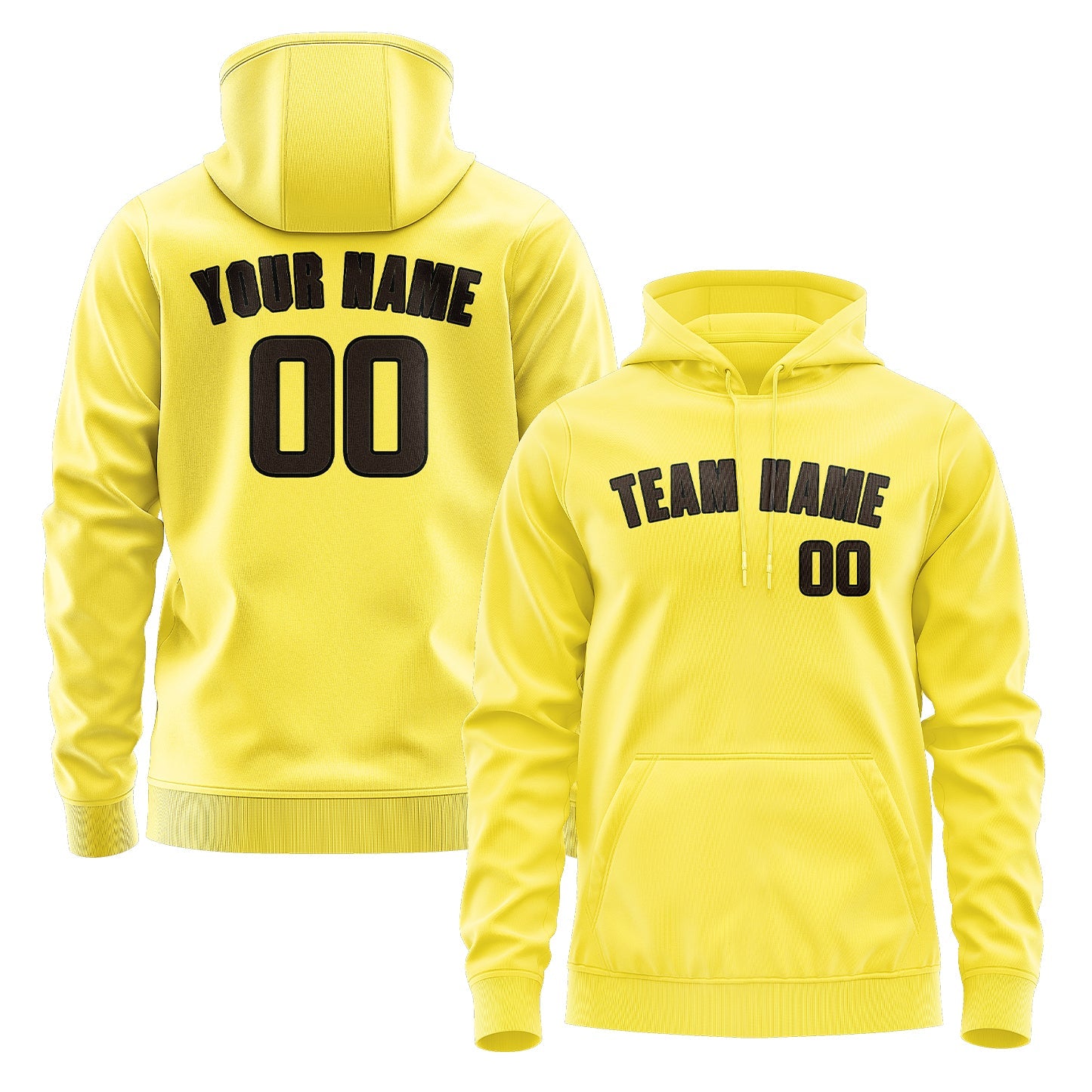 Custom Light Yellow Brown Hoodie