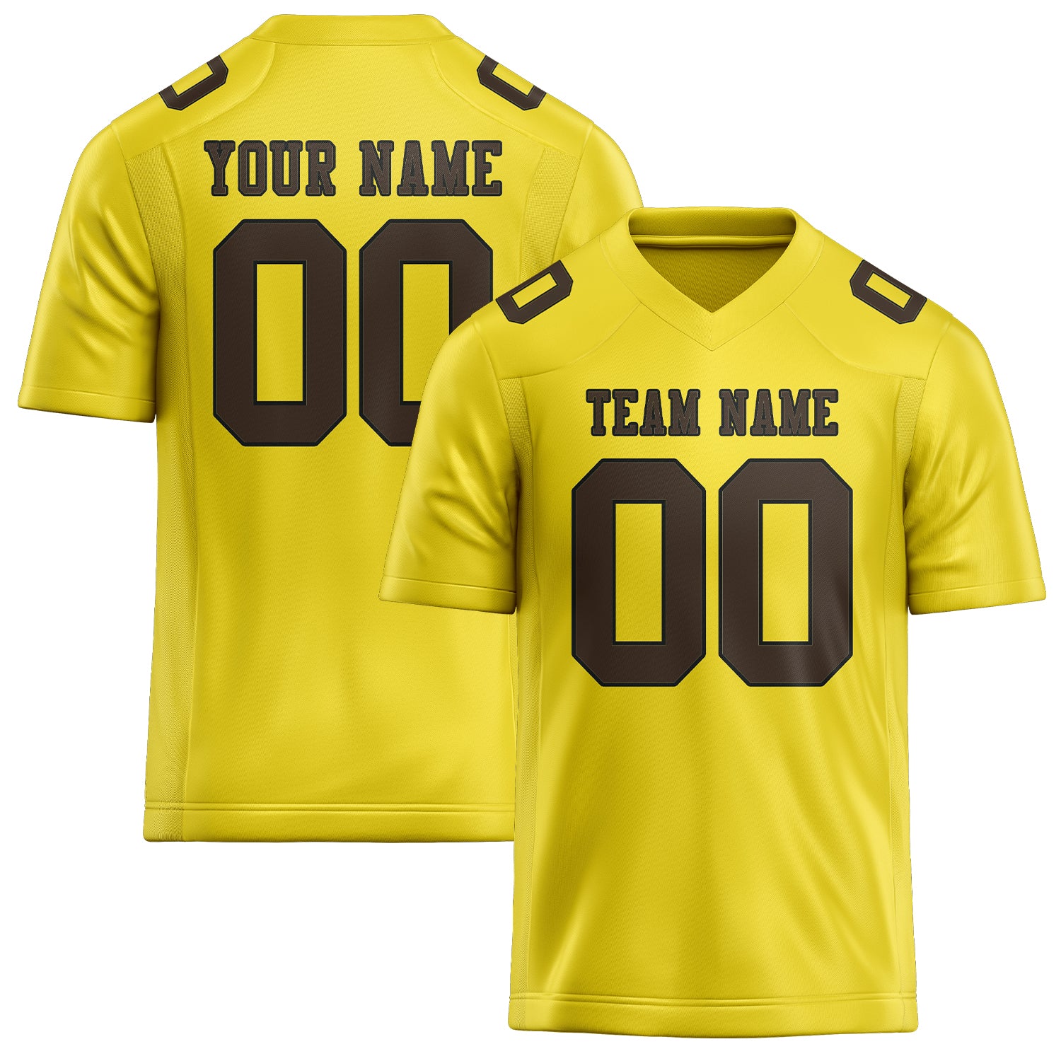 Custom Light Yellow Brown Football Jersey