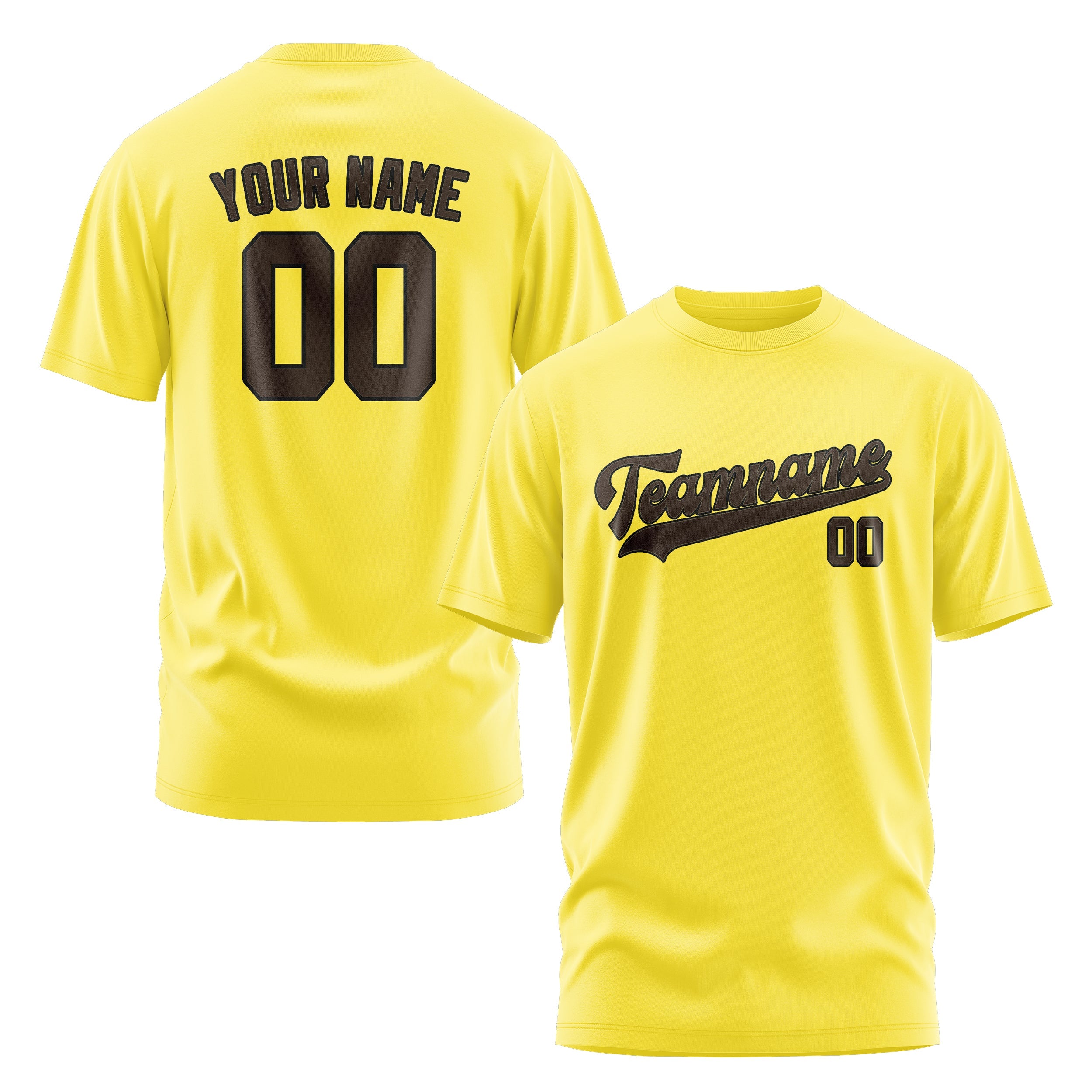 Custom Light Yellow Brown T-Shirt
