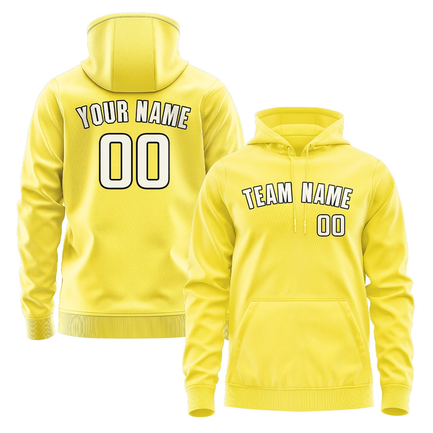 Custom Light Yellow Cream Hoodie