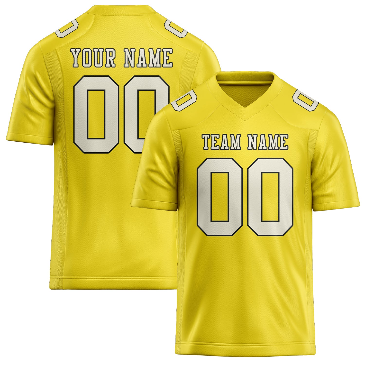 Custom Light Yellow Cream Football Jersey