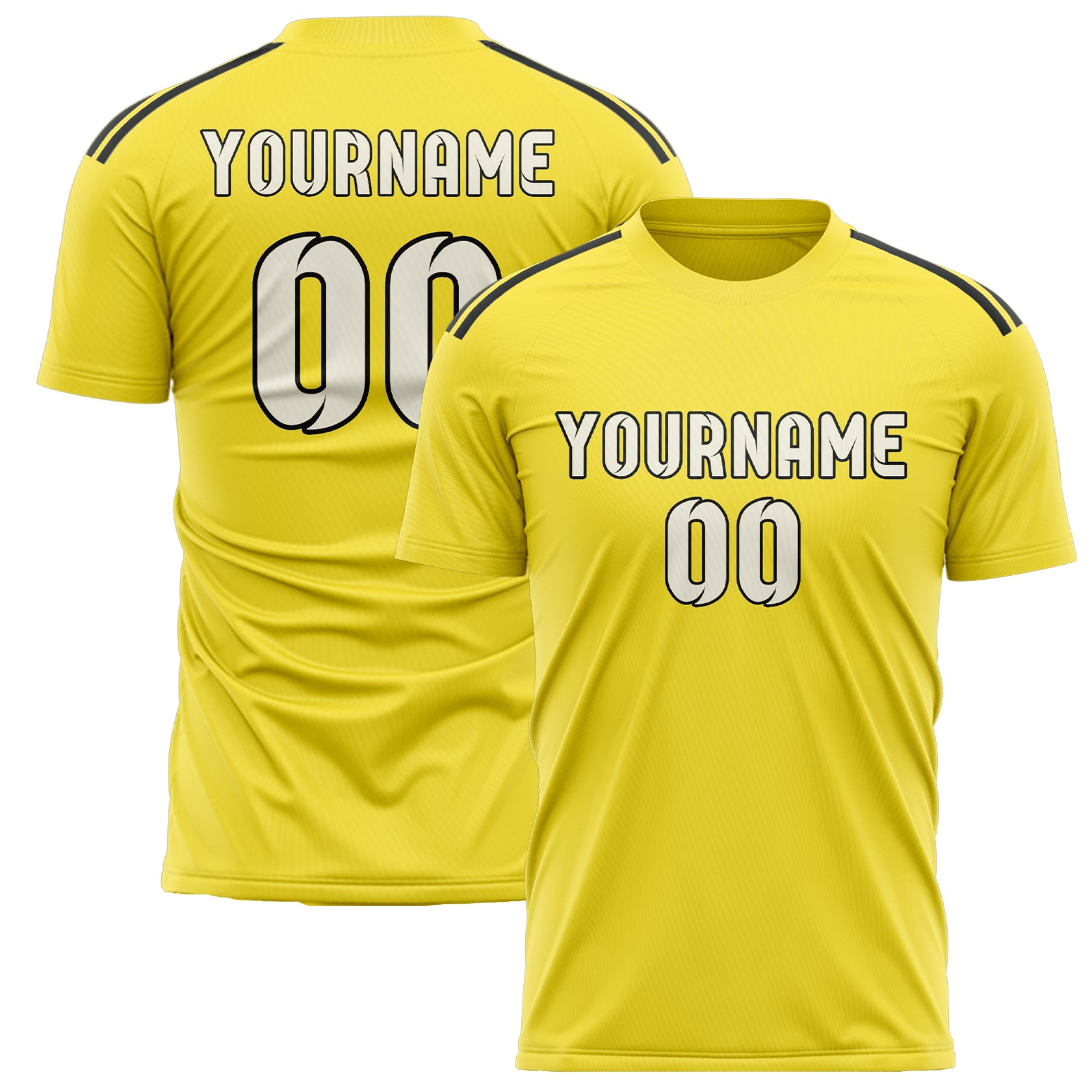 Custom Light Yellow Cream Soccer Jersey