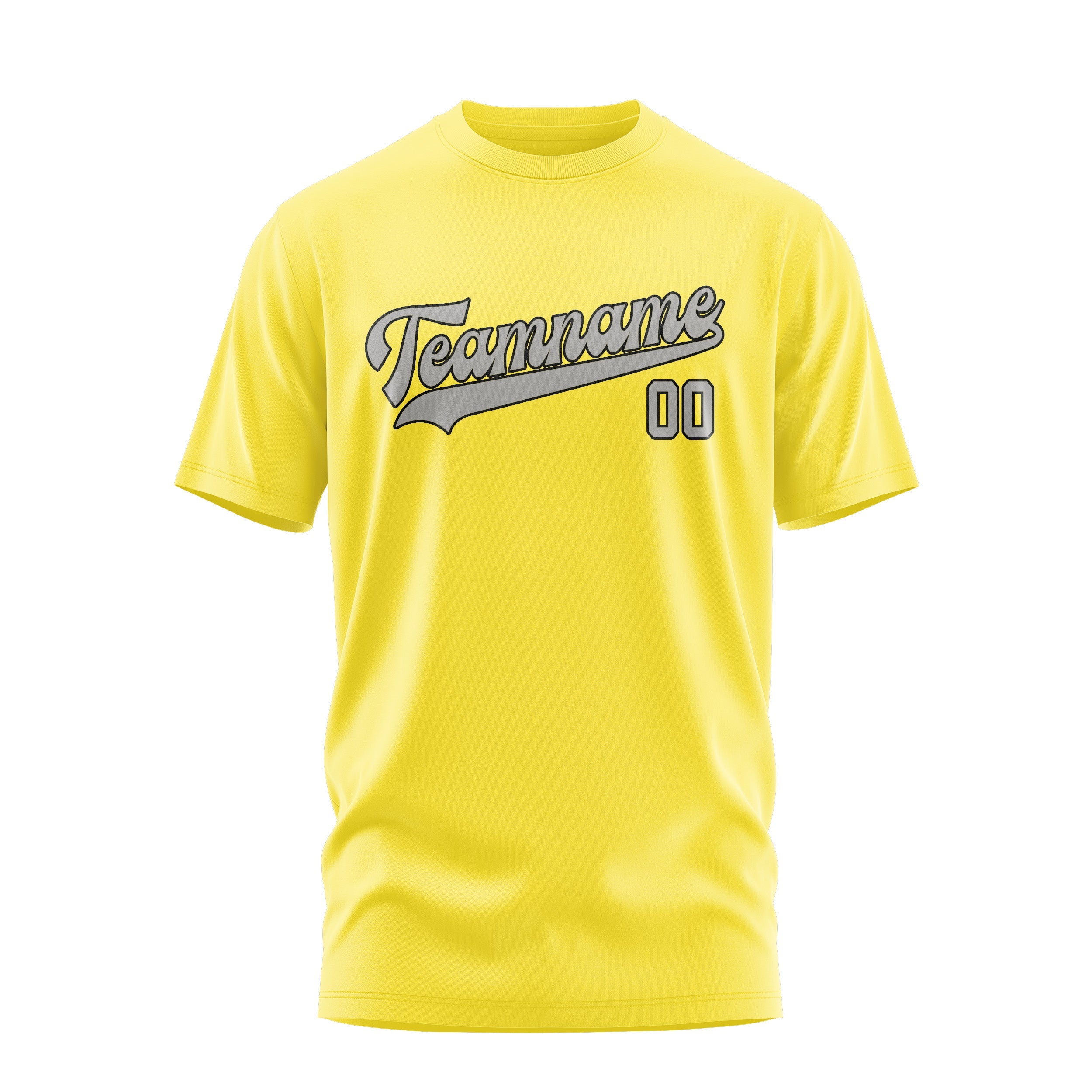 Custom Light Yellow Gray T-Shirt
