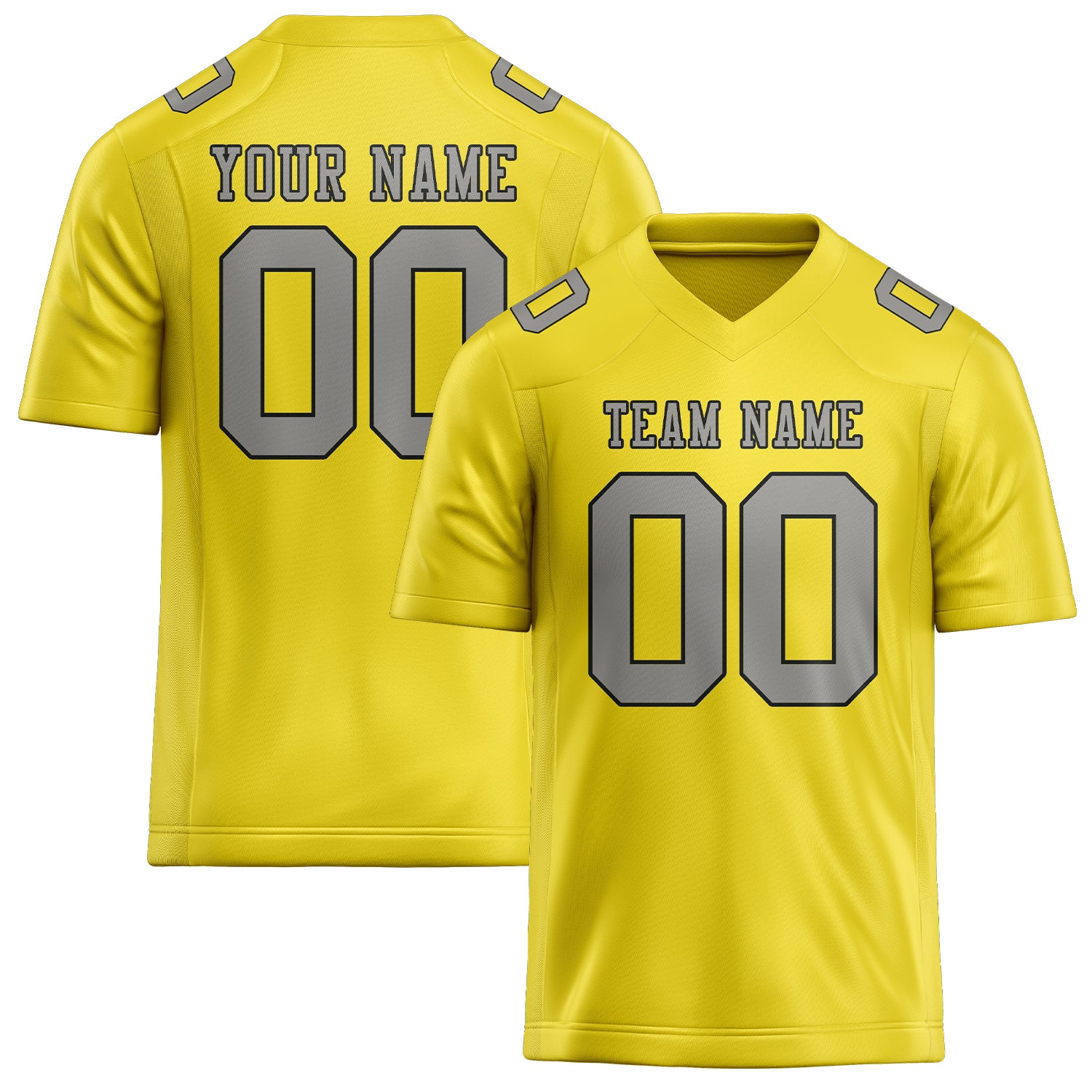 Custom Light Yellow Gray Football Jersey