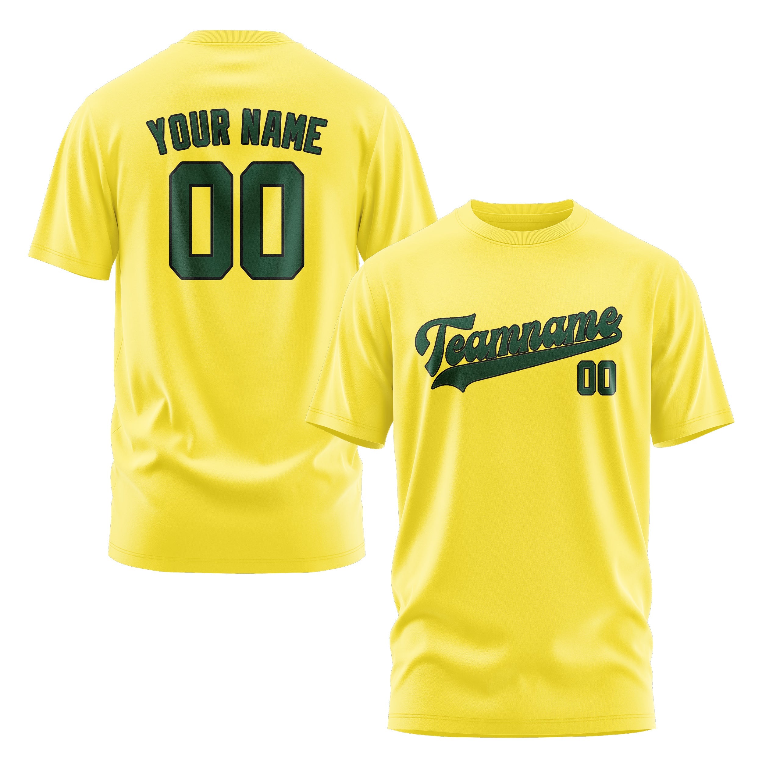 Custom Light Yellow Green T-Shirt