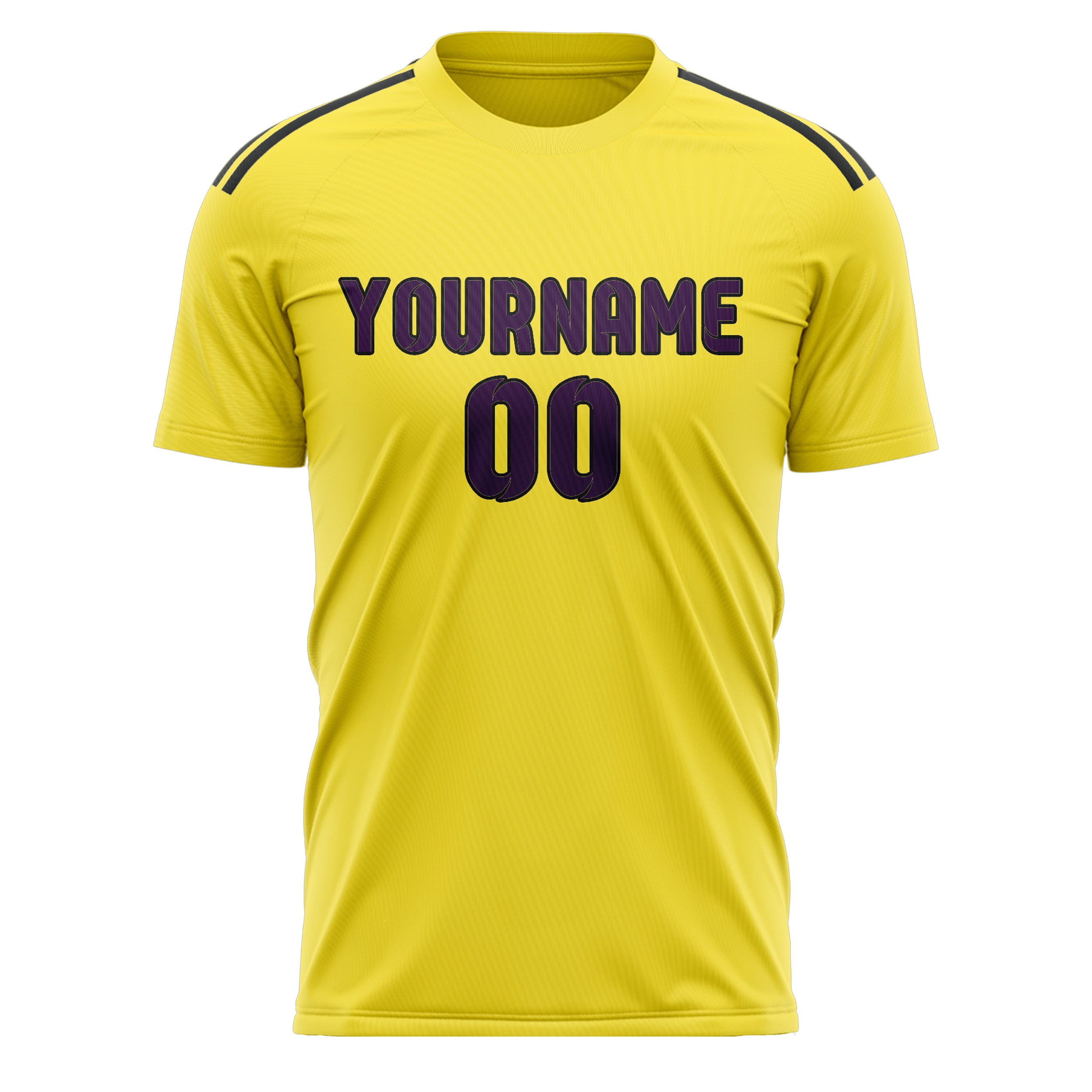 Custom Light Yellow Purple Soccer Jersey