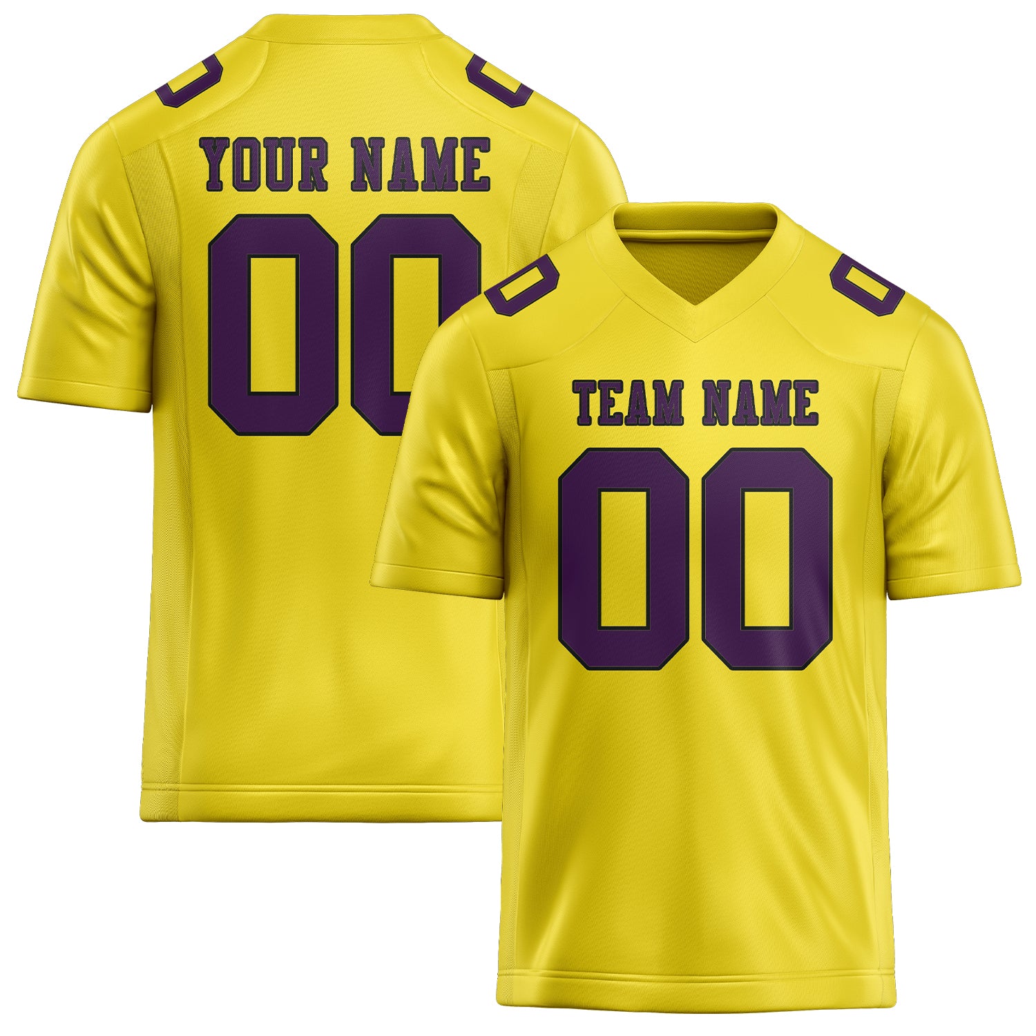 Custom Light Yellow Purple Football Jersey