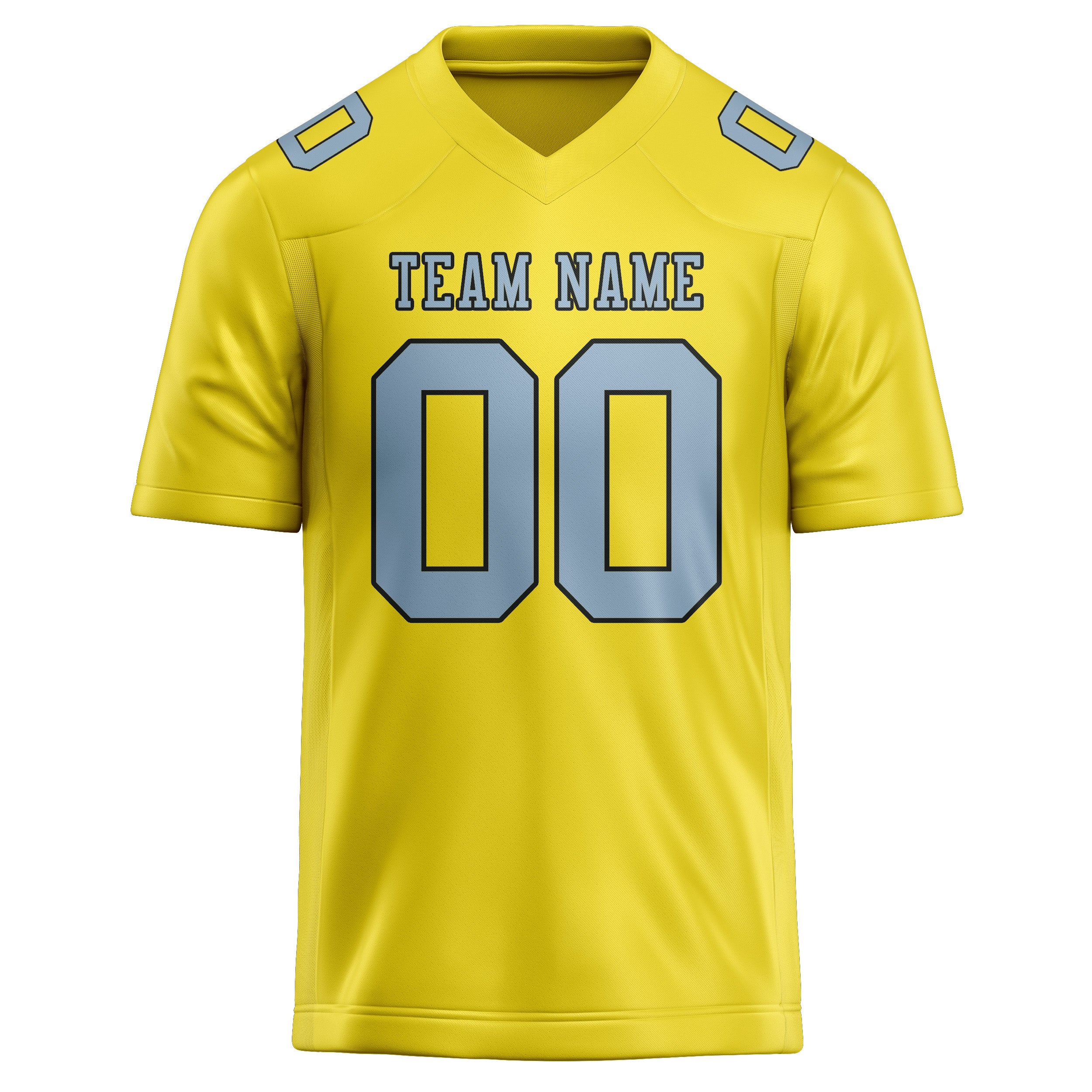 Custom Light Yellow Light Blue Football Jersey