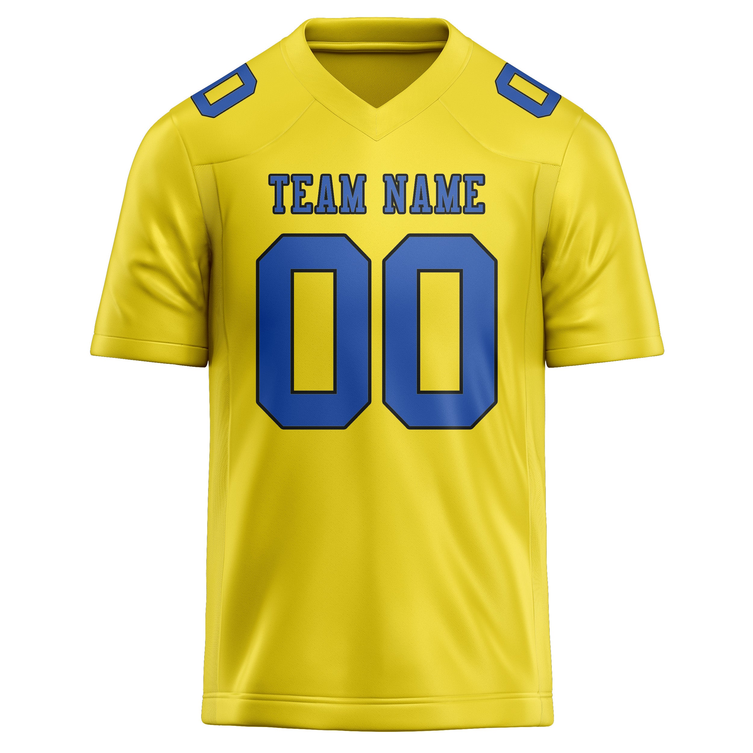 Custom Light Yellow Sky Blue Football Jersey