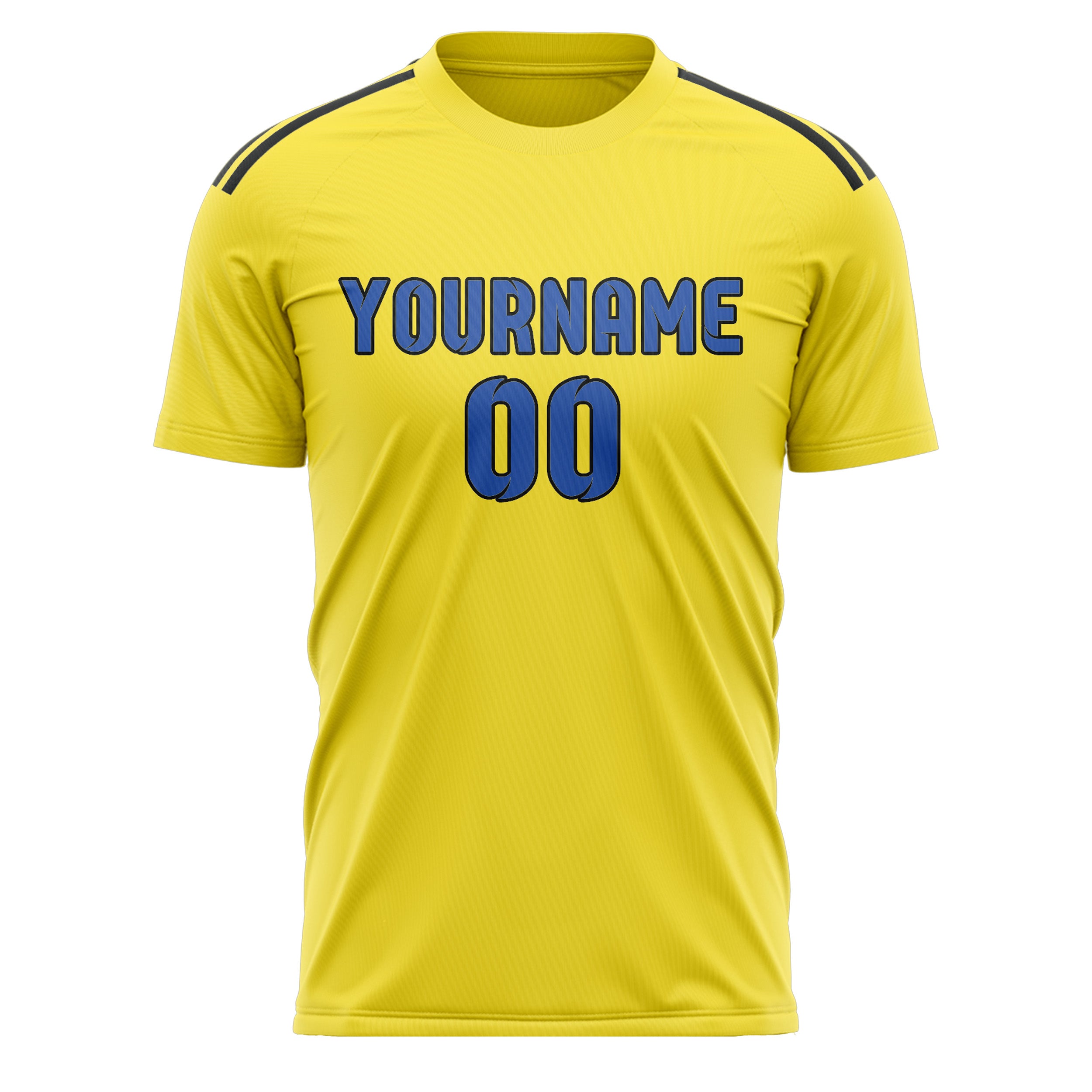 Custom Light Yellow Sky Blue Soccer Jersey