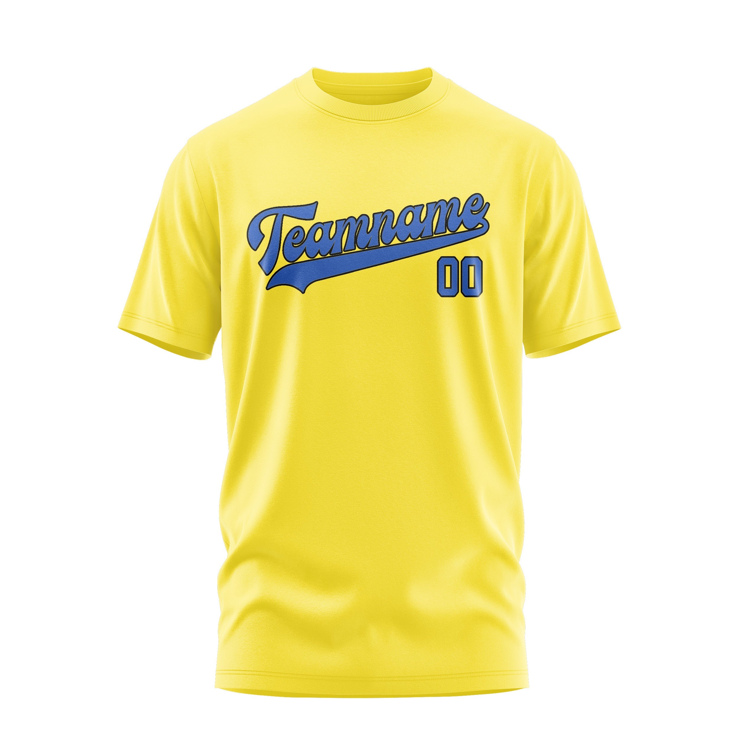 Custom Light Yellow Sky Blue T-Shirt