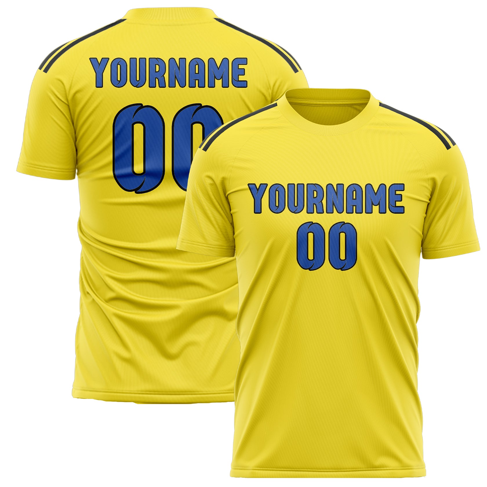 Custom Light Yellow Sky Blue Soccer Jersey