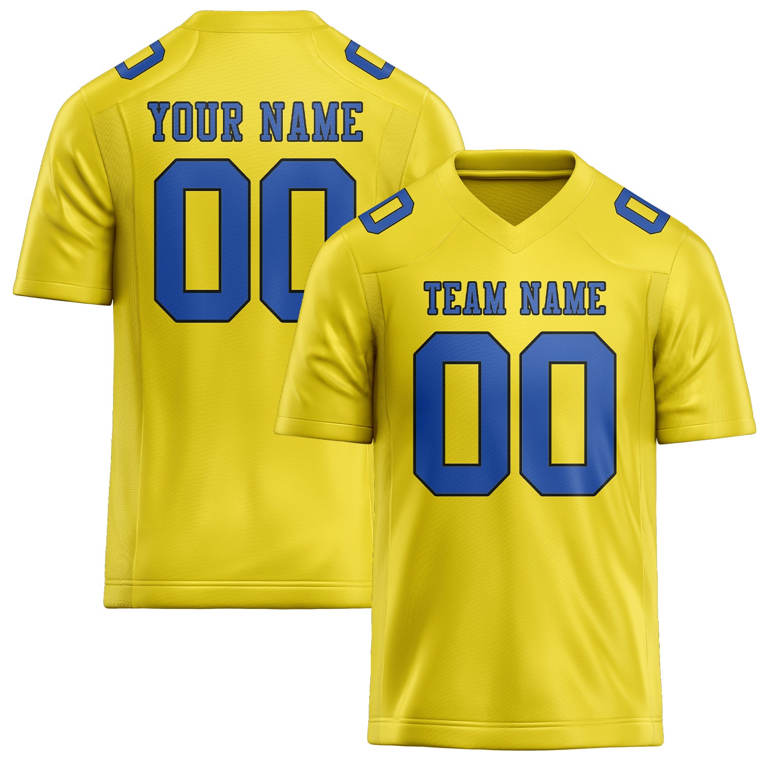 Custom Light Yellow Sky Blue Football Jersey