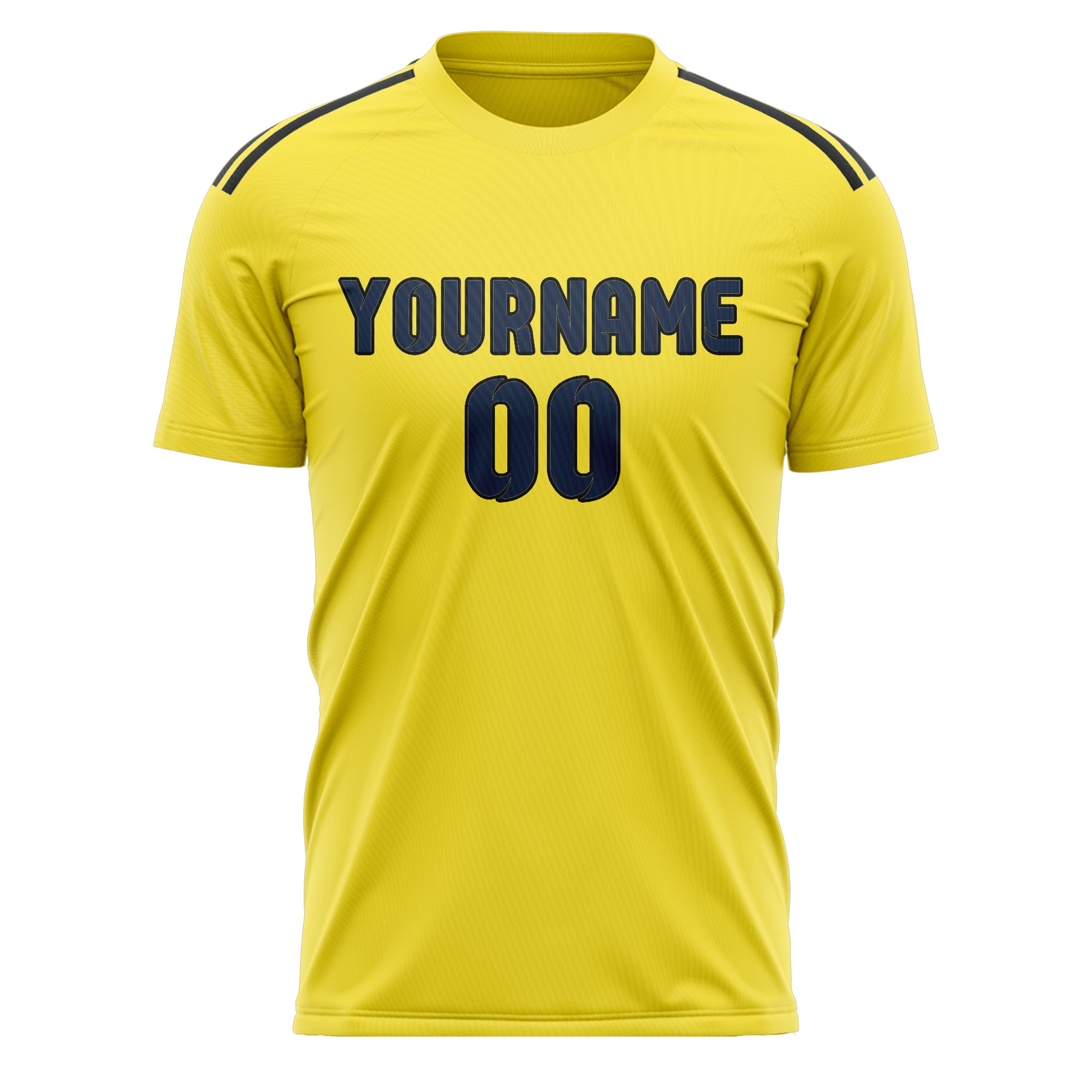 Custom Light Yellow Blue Soccer Jersey