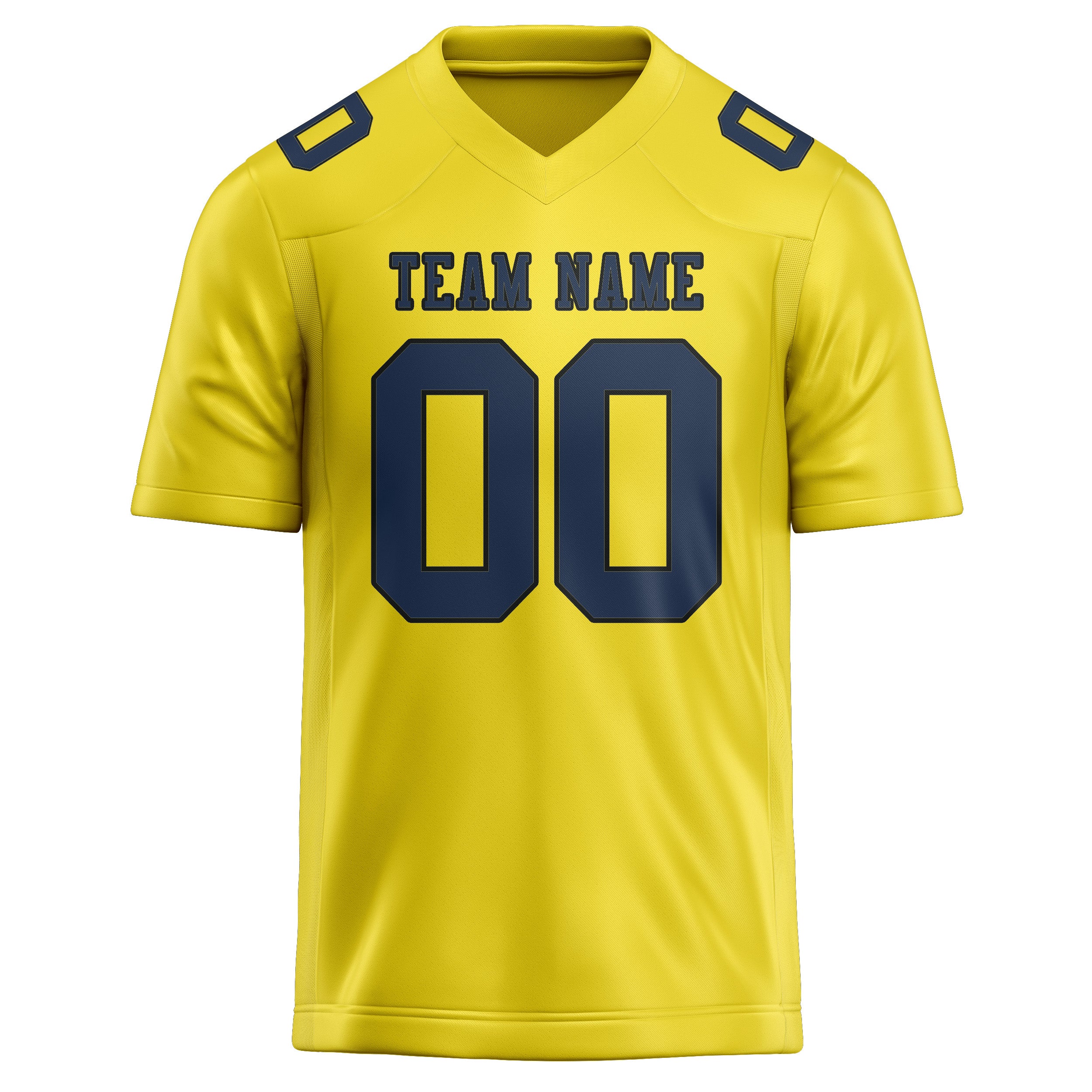 Custom Light Yellow Blue Football Jersey