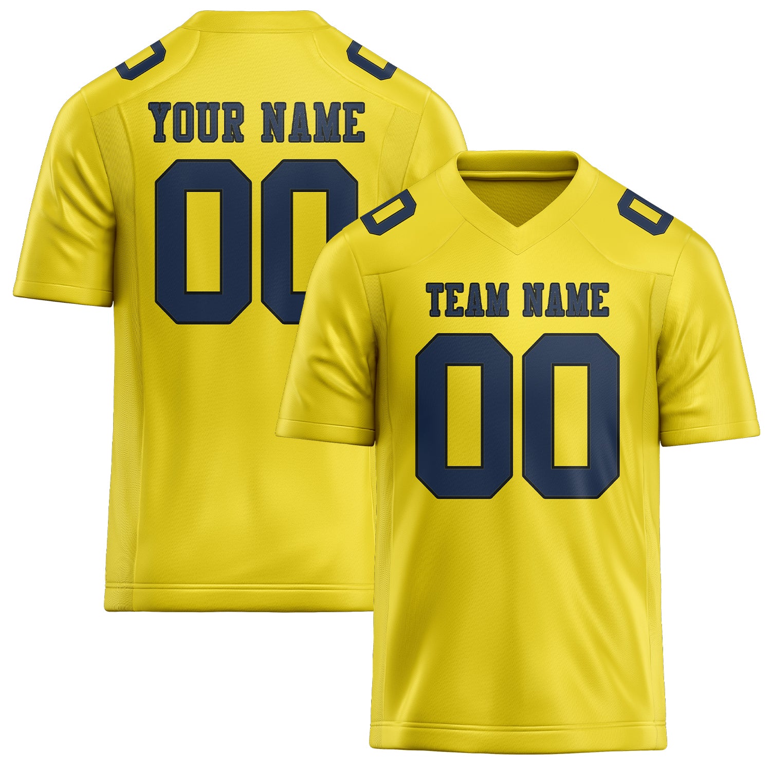 Custom Light Yellow Blue Football Jersey