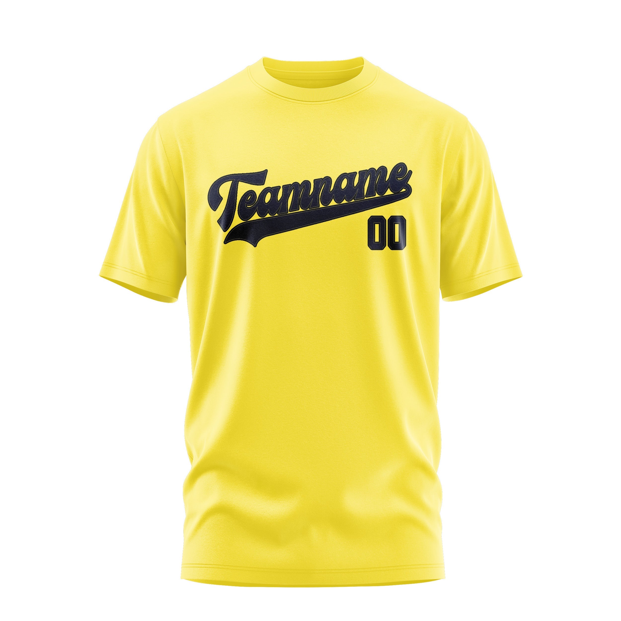 Custom Light Yellow Navy T-Shirt