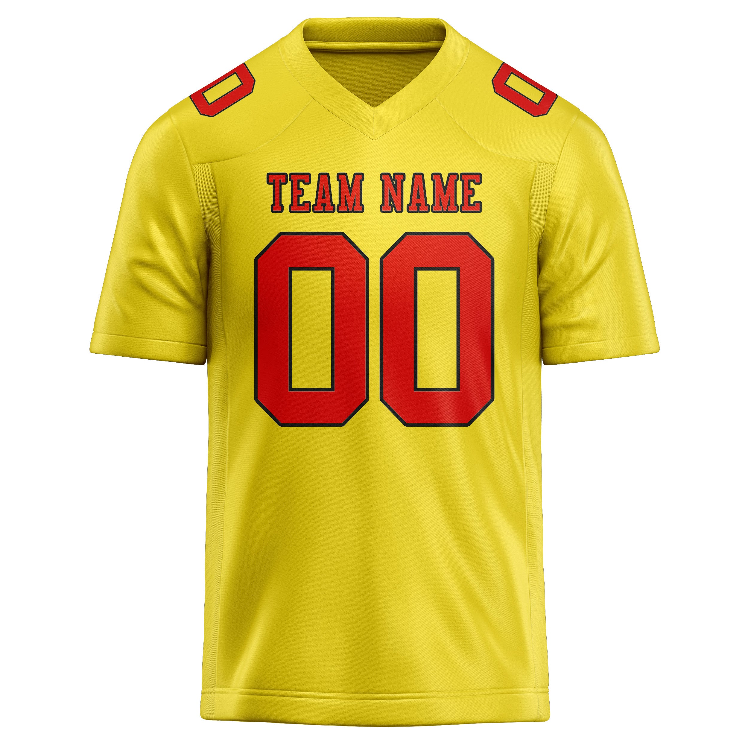 Custom Light Yellow Orange Red Football Jersey