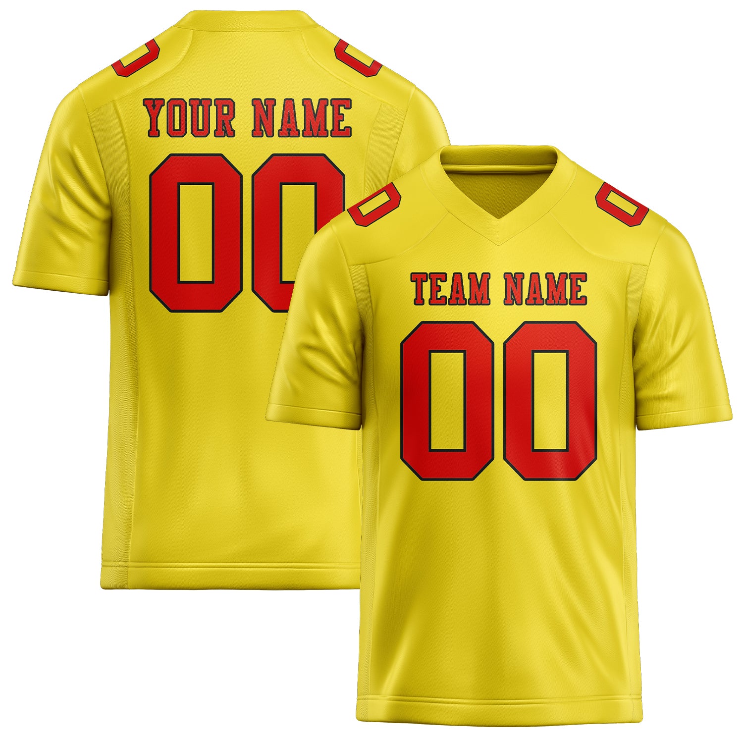 Custom Light Yellow Orange Red Football Jersey