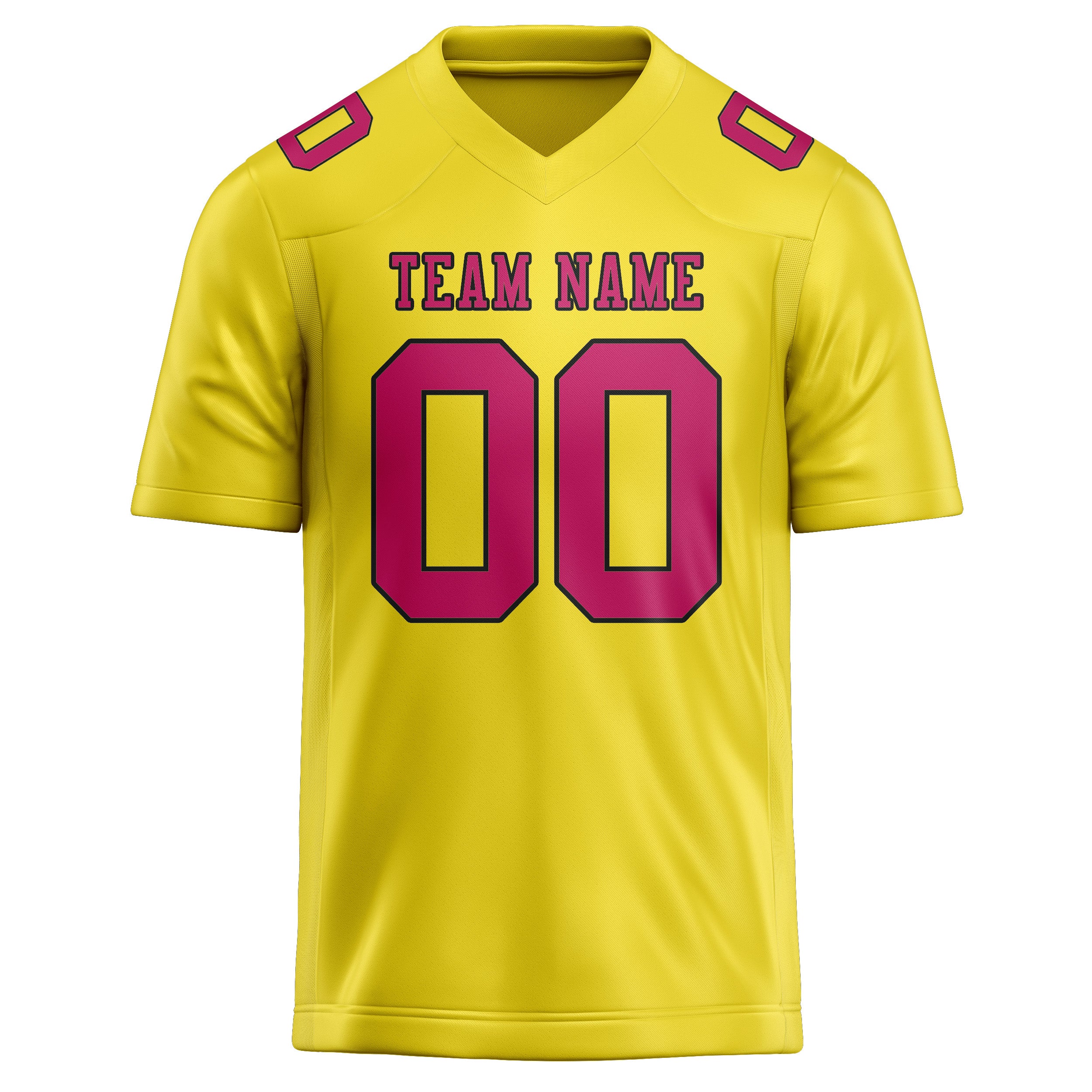 Custom Light Yellow Pink Football Jersey