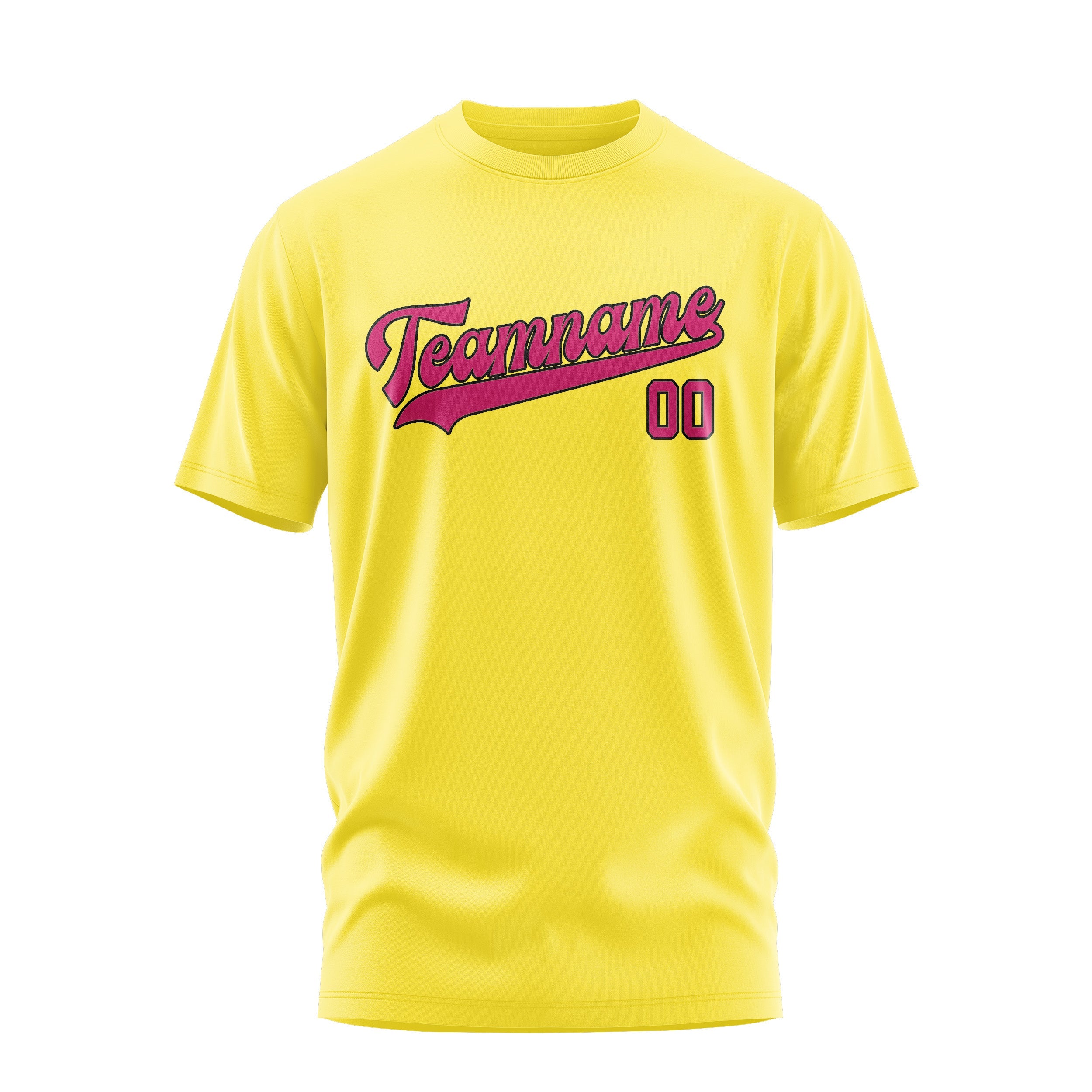 Custom Light Yellow Pink T-Shirt
