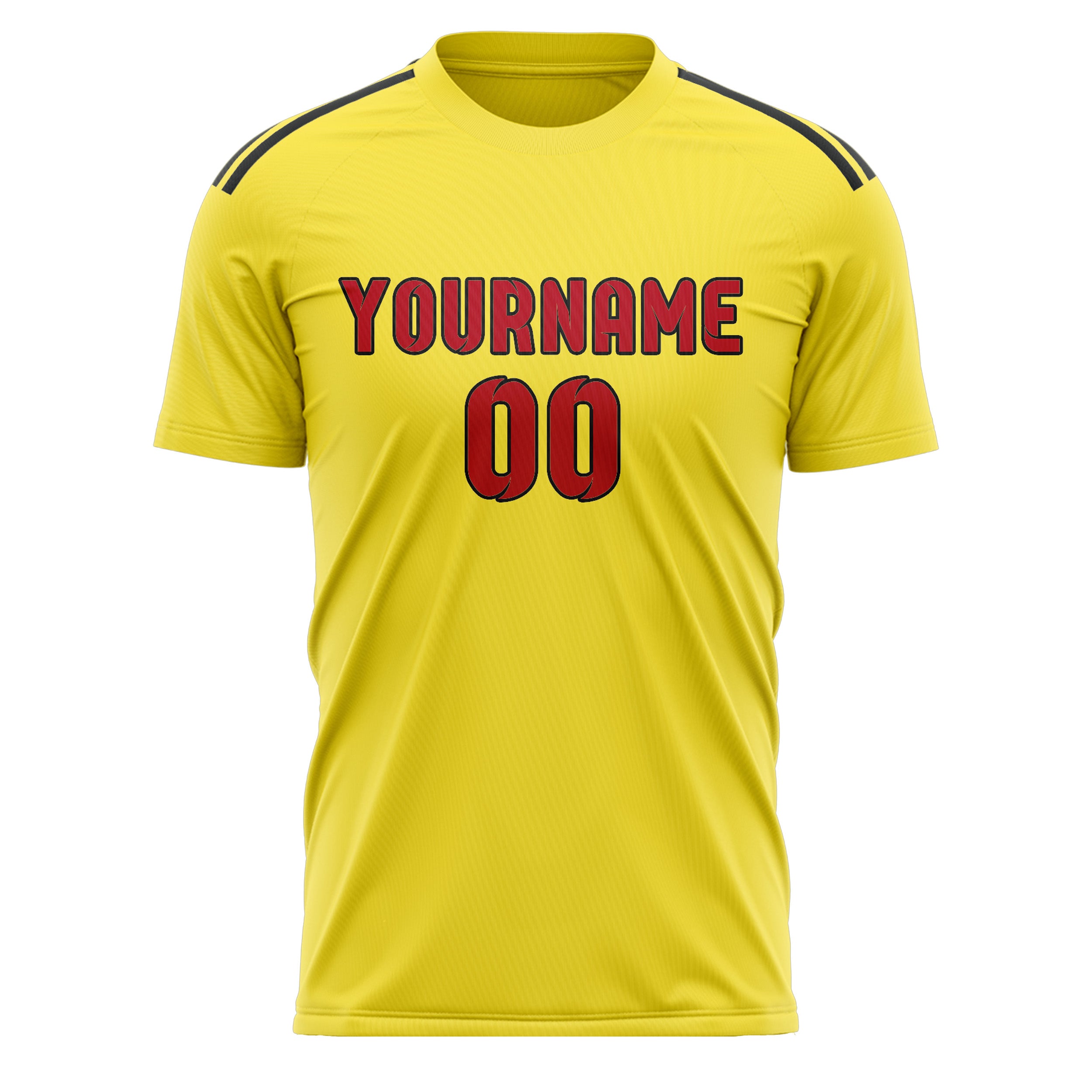 Custom Light Yellow Red Soccer Jersey