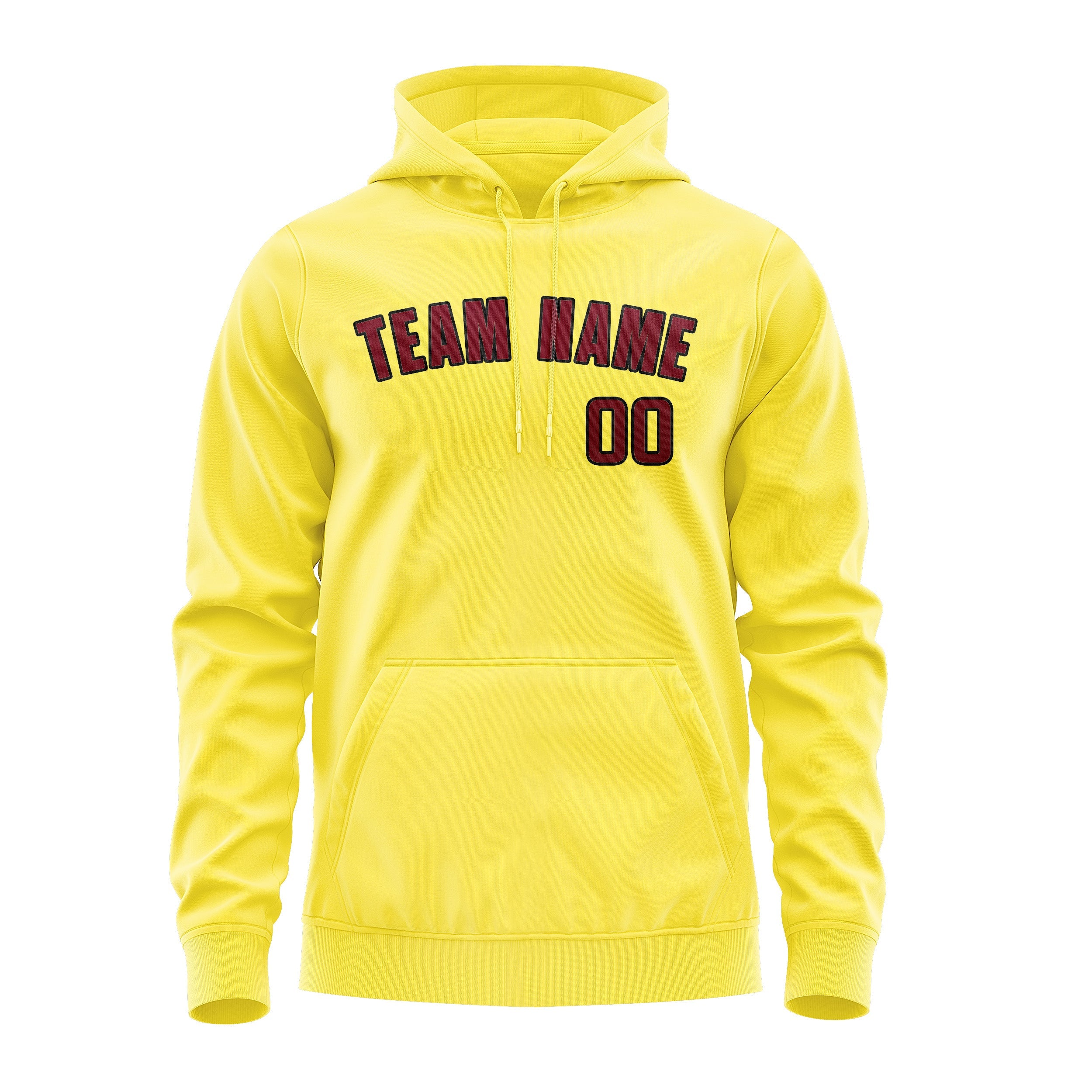 Custom Light Yellow Crimson Red Hoodie