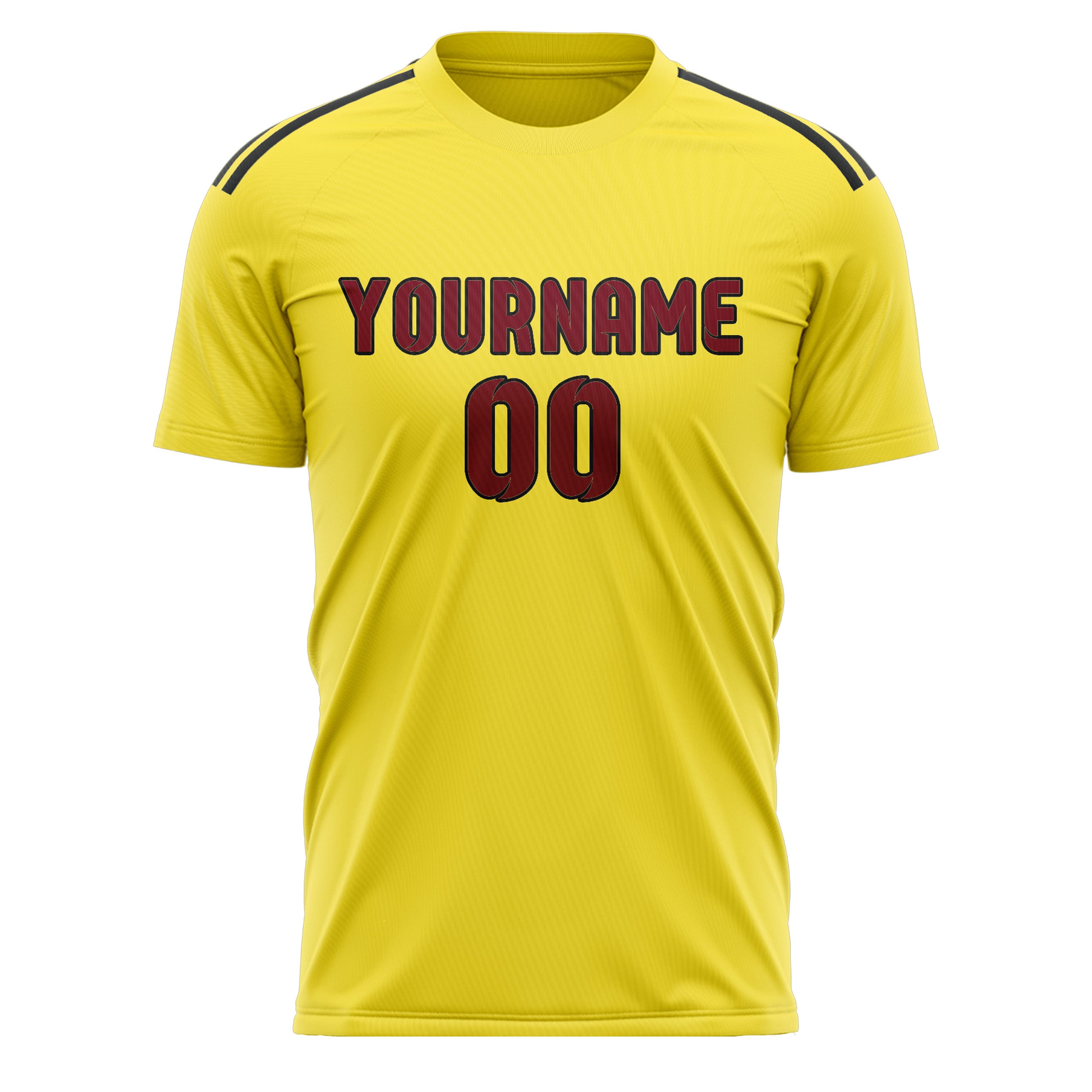 Custom Light Yellow Crimson Red Soccer Jersey