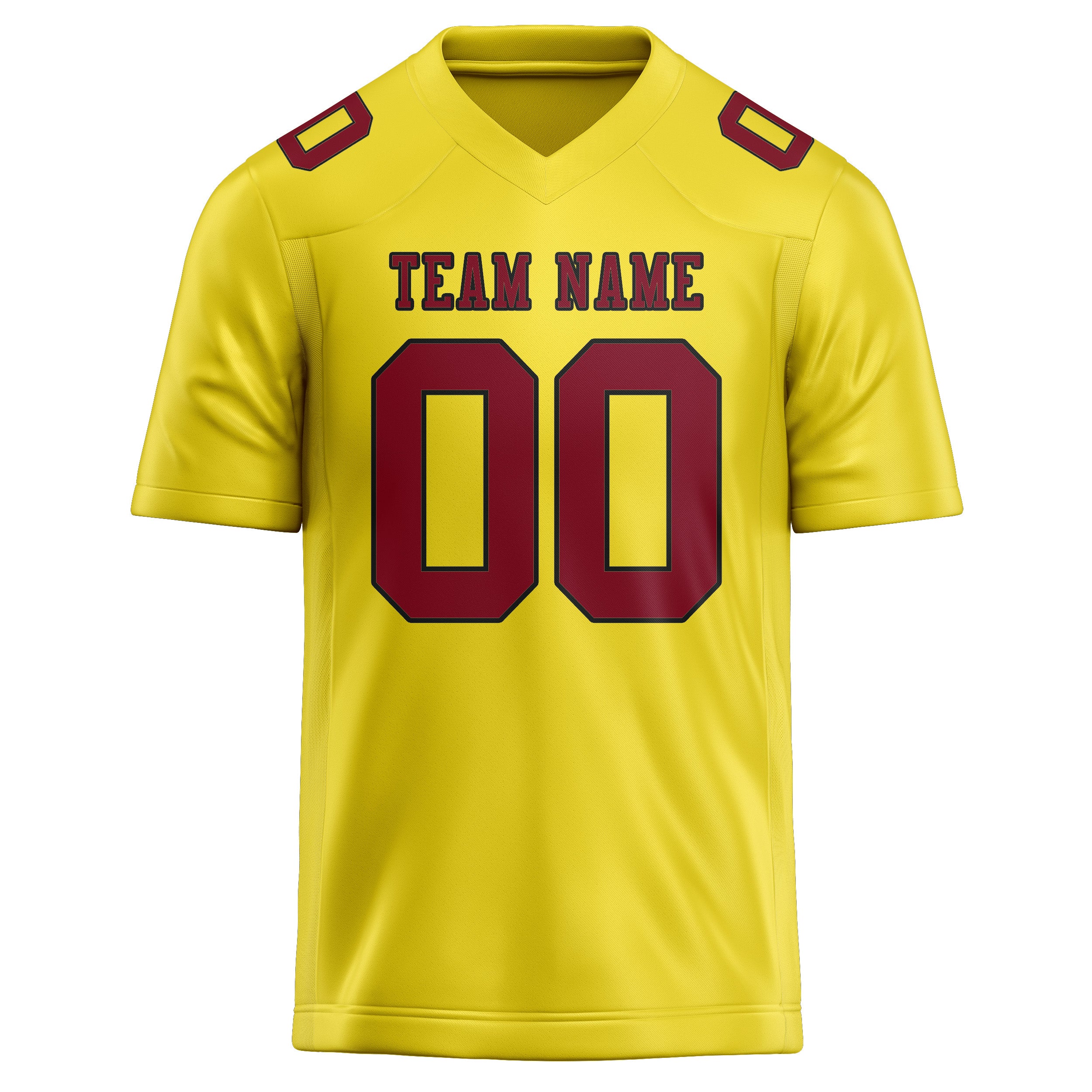 Custom Light Yellow Crimson Red Football Jersey