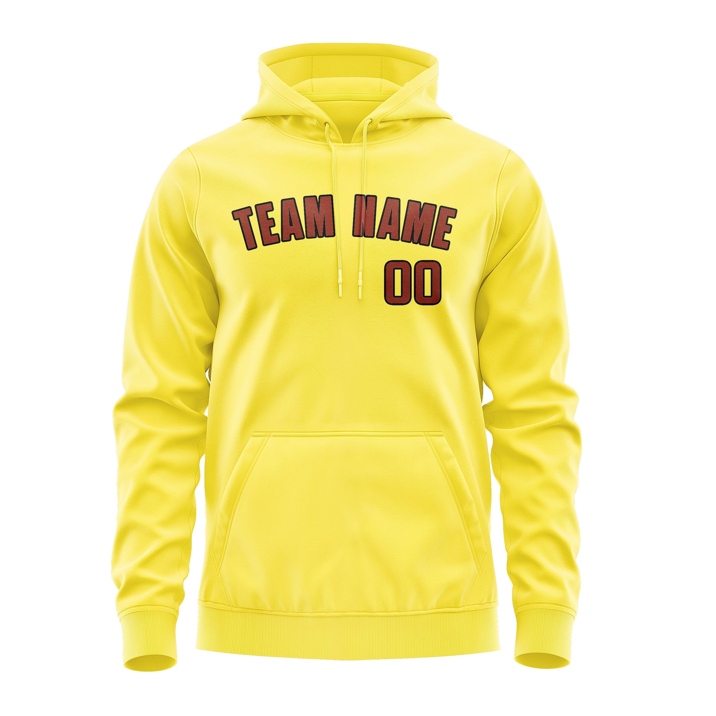 Custom Light Yellow Coral Red Hoodie