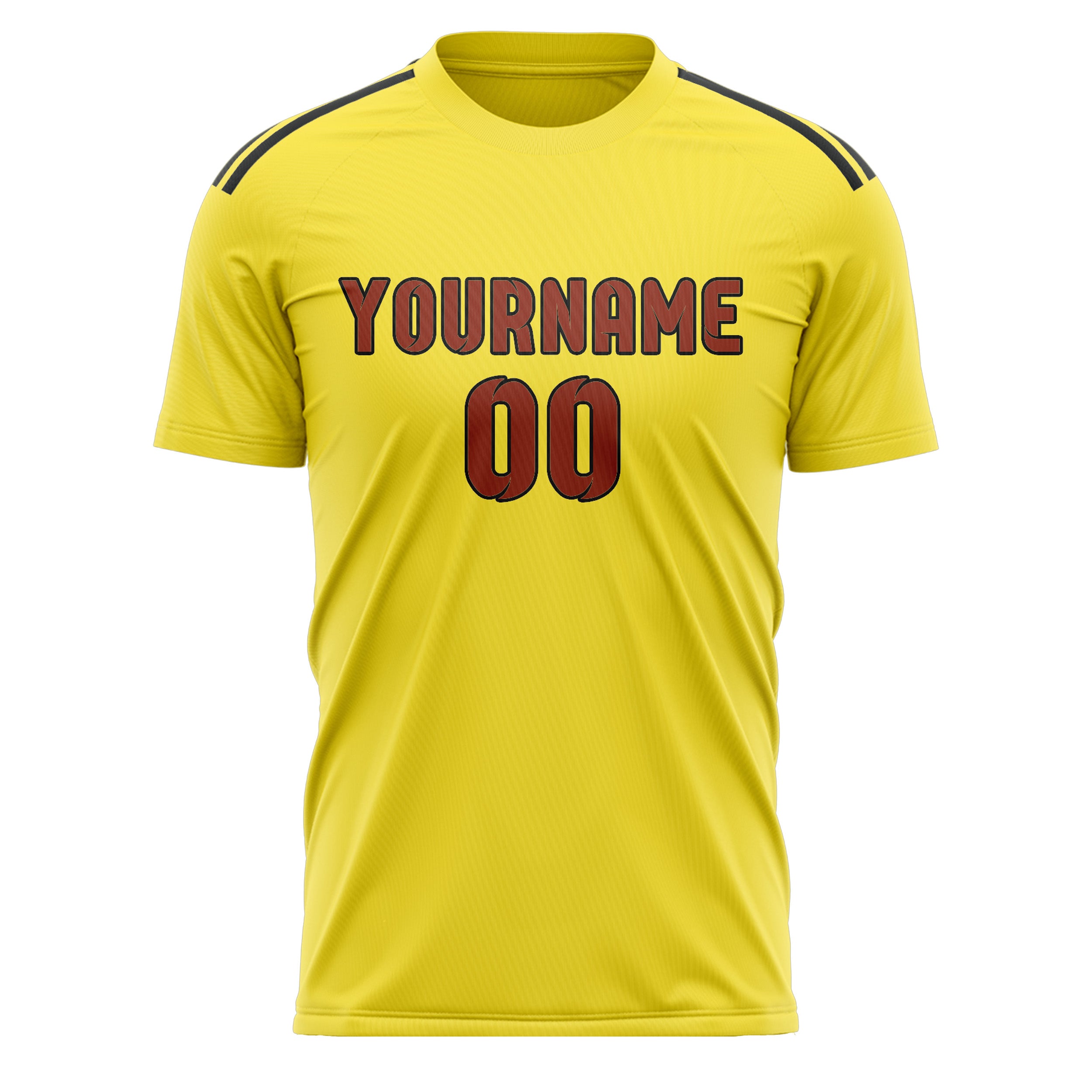 Custom Light Yellow Coral Red Soccer Jersey