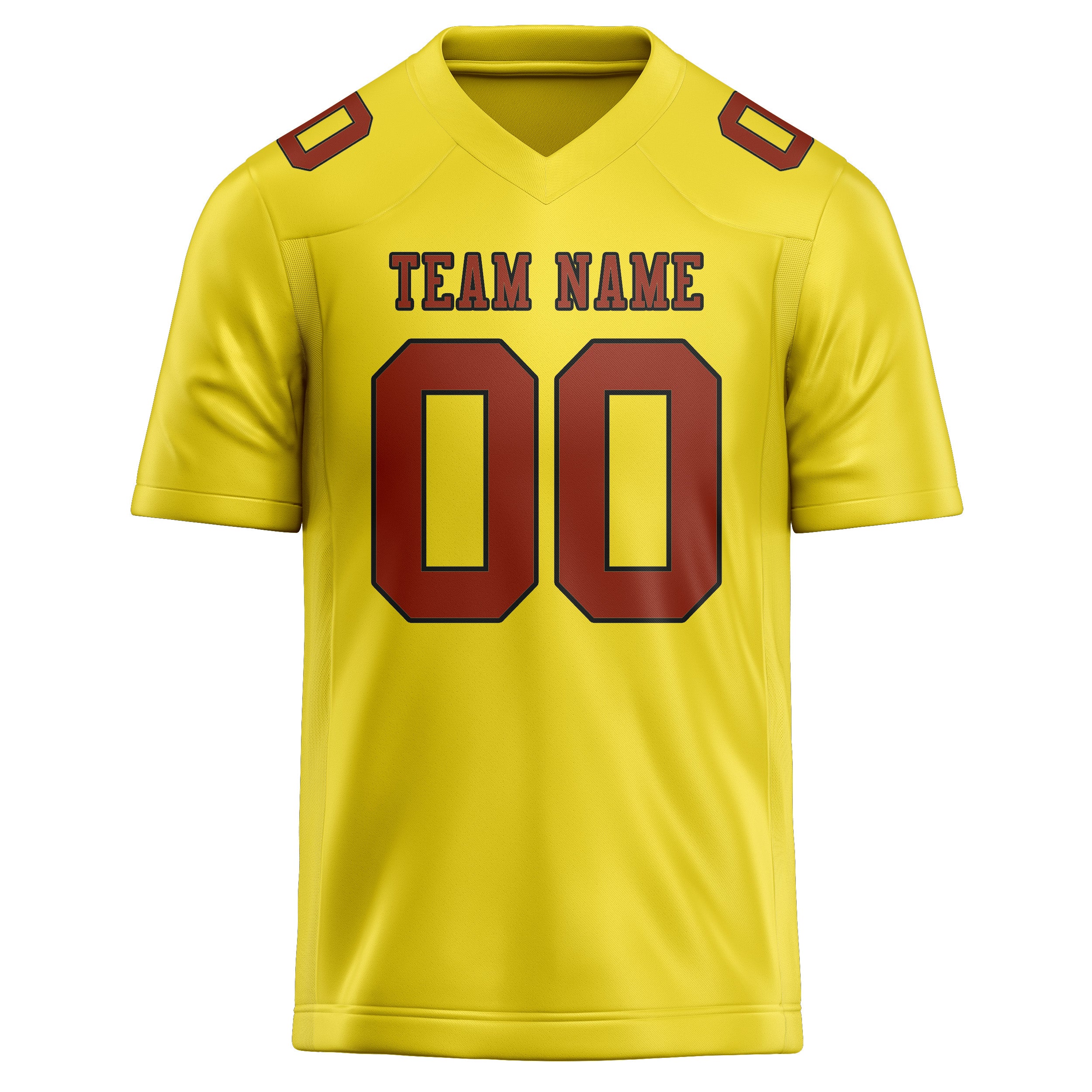 Custom Light Yellow Coral Red Football Jersey
