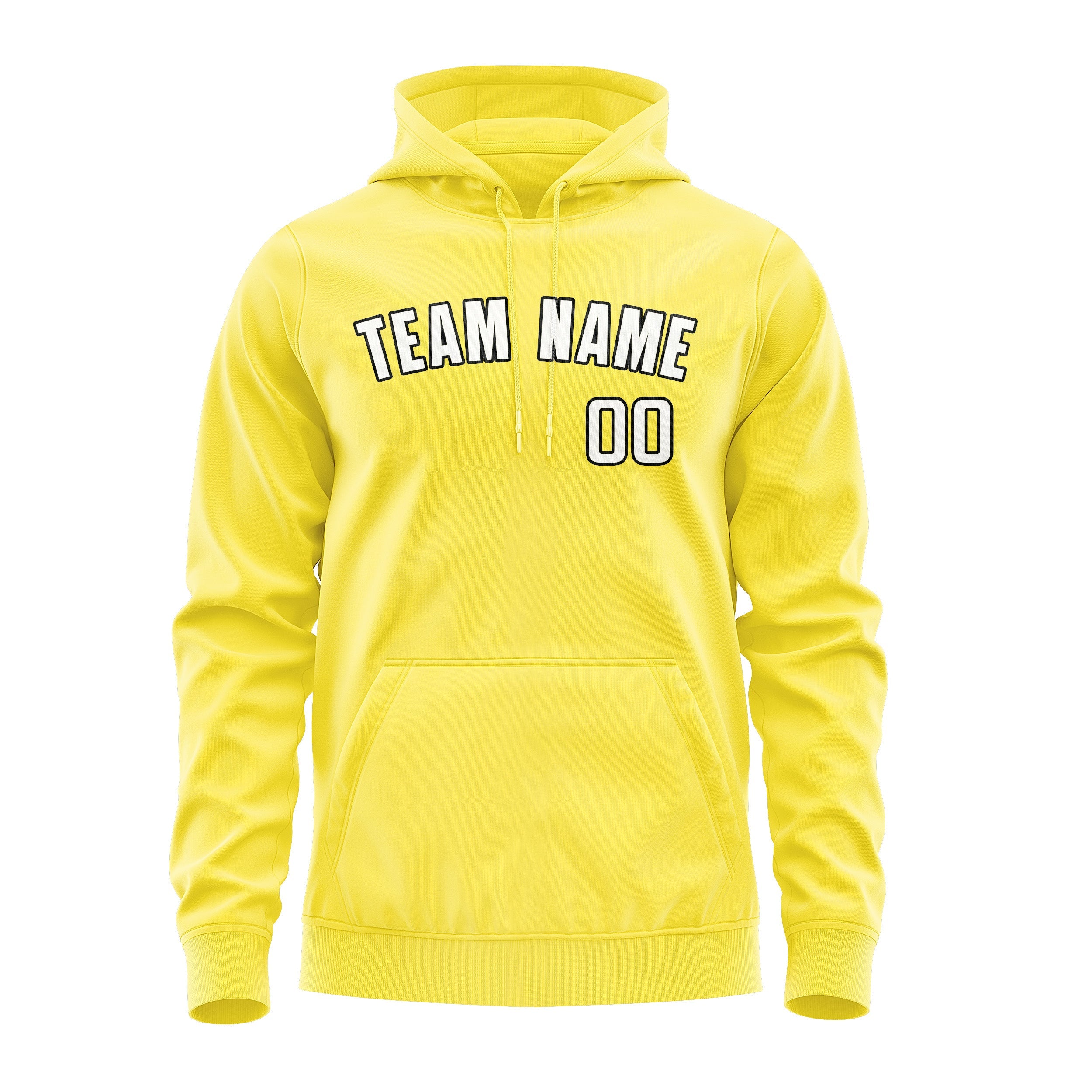 Custom Light Yellow White Hoodie