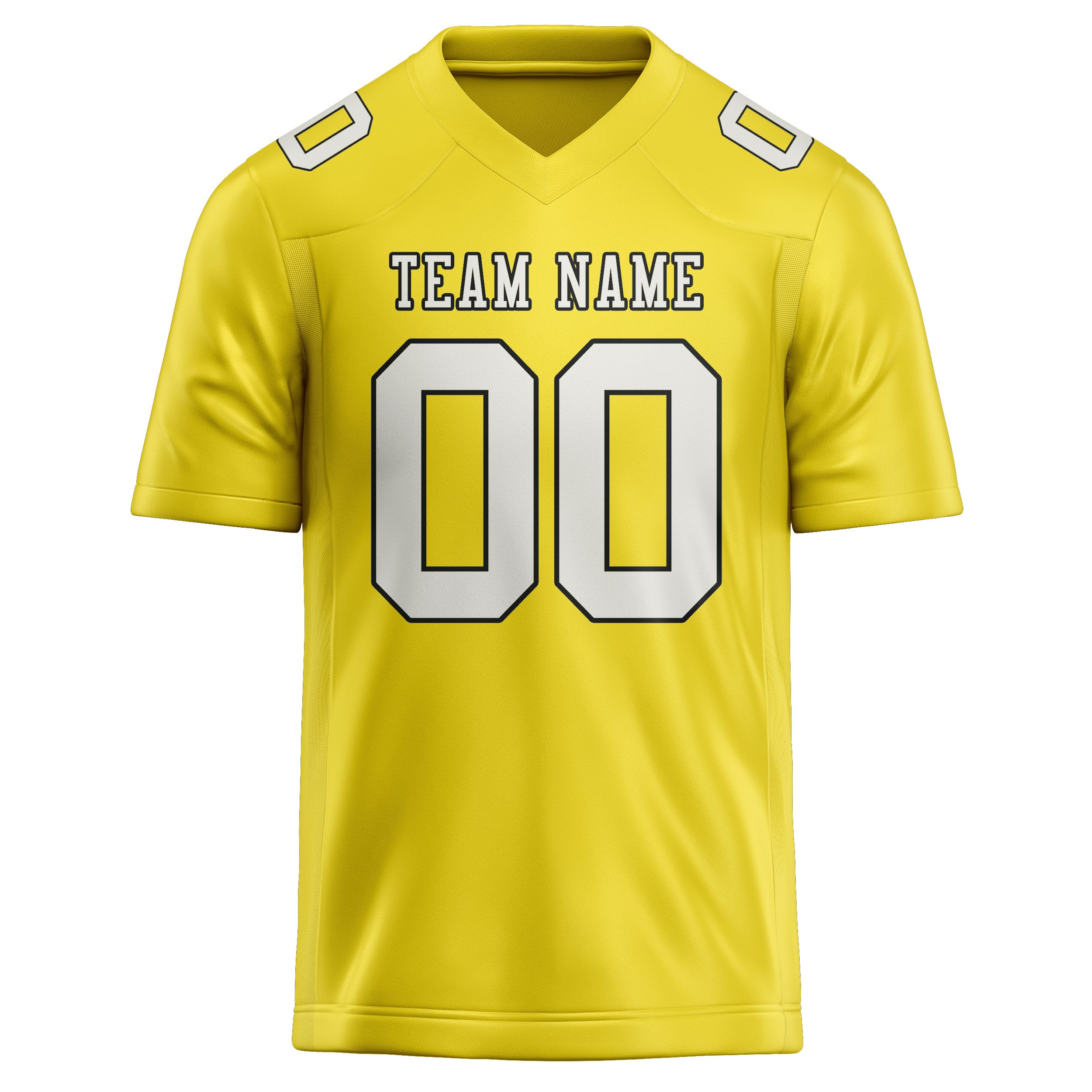 Custom Light Yellow White Football Jersey