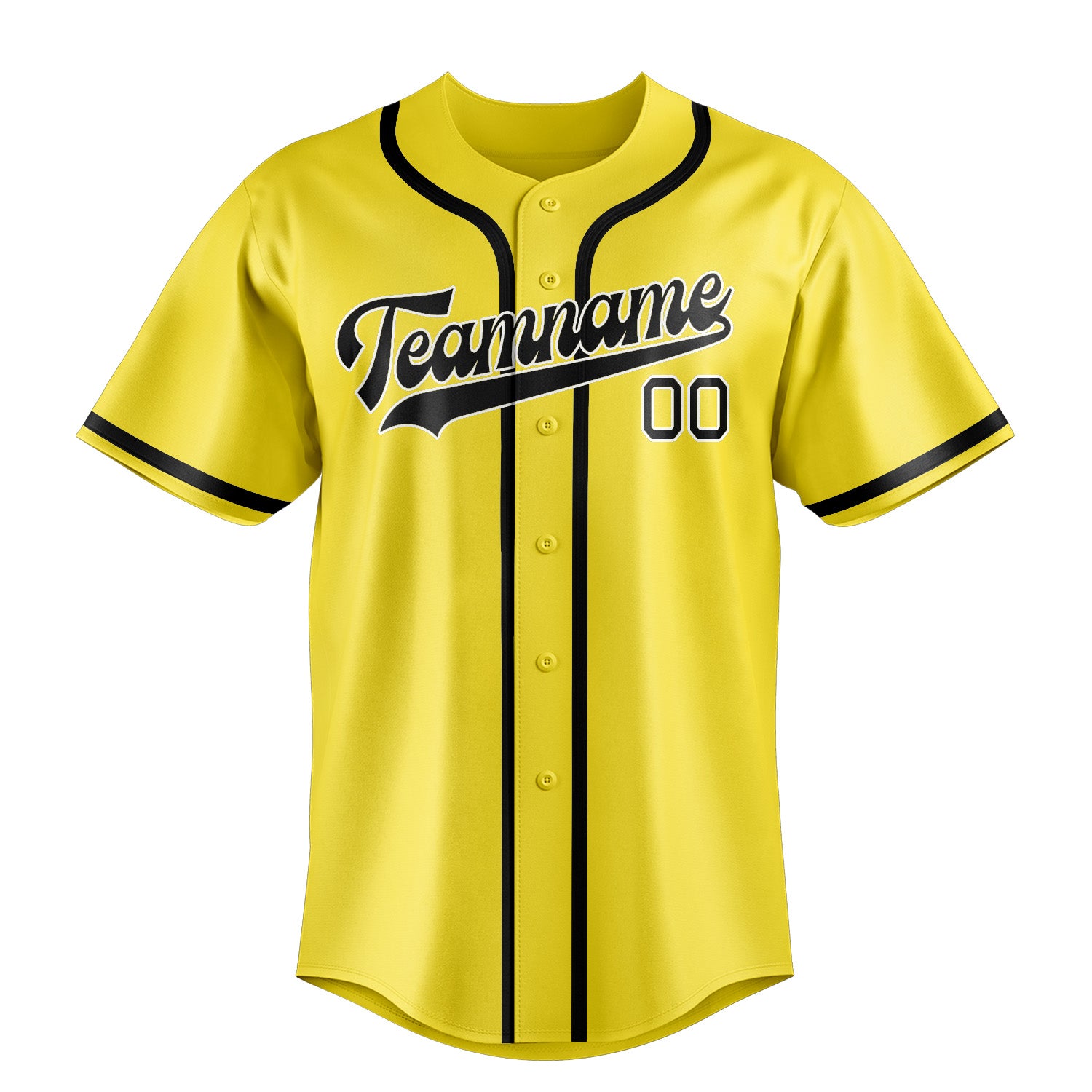 Custom Light Yellow Black Baseball Jersey