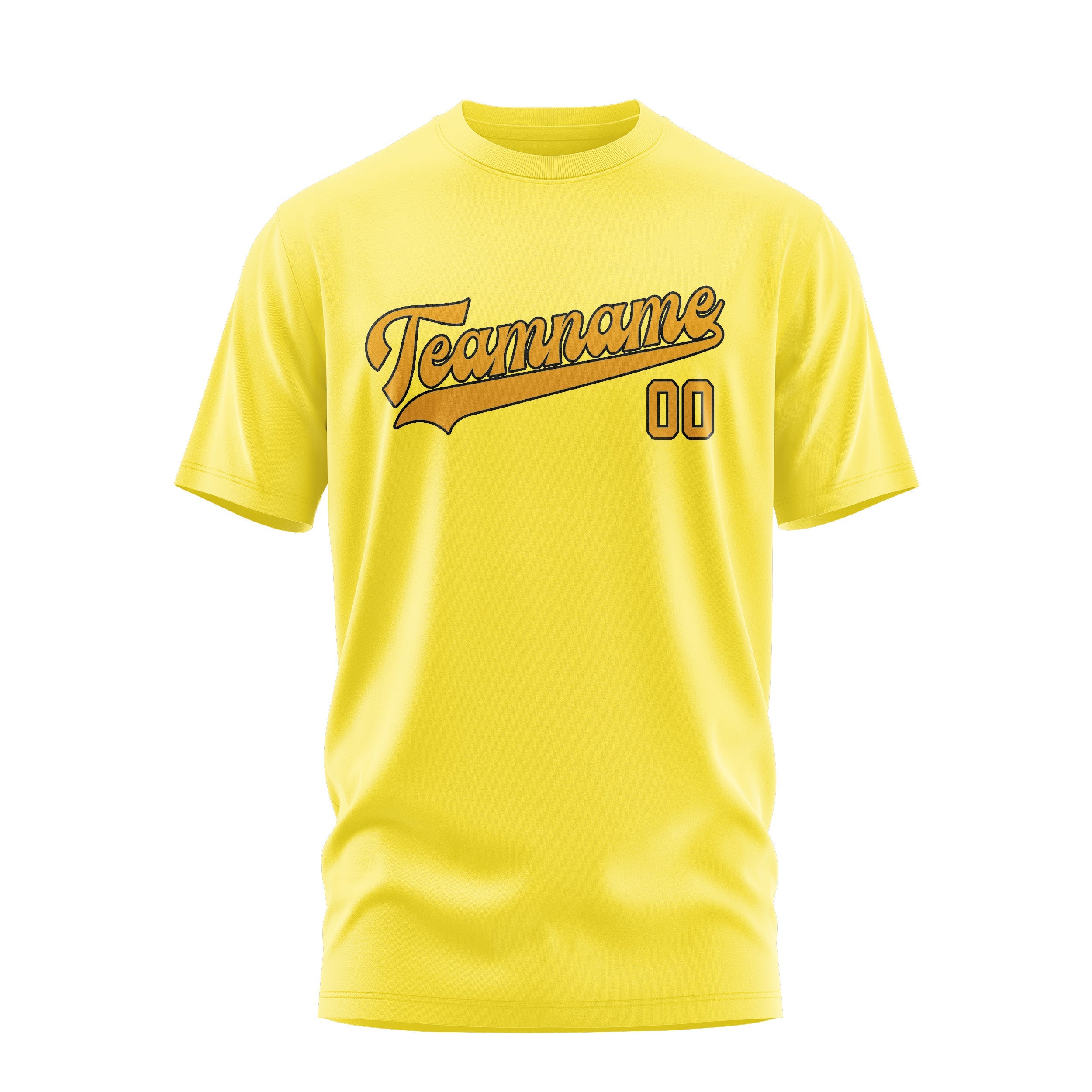 Custom Light Yellow Yellow T-Shirt