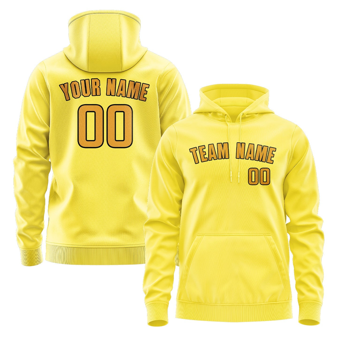 Custom Light Yellow Yellow Hoodie