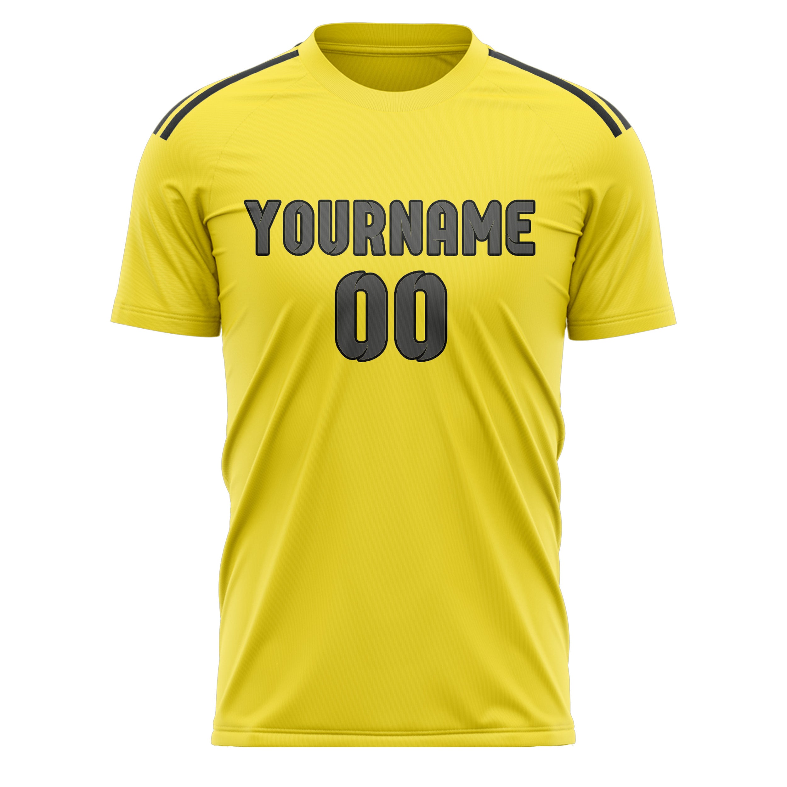 Custom Light Yellow Dark Grey Soccer Jersey