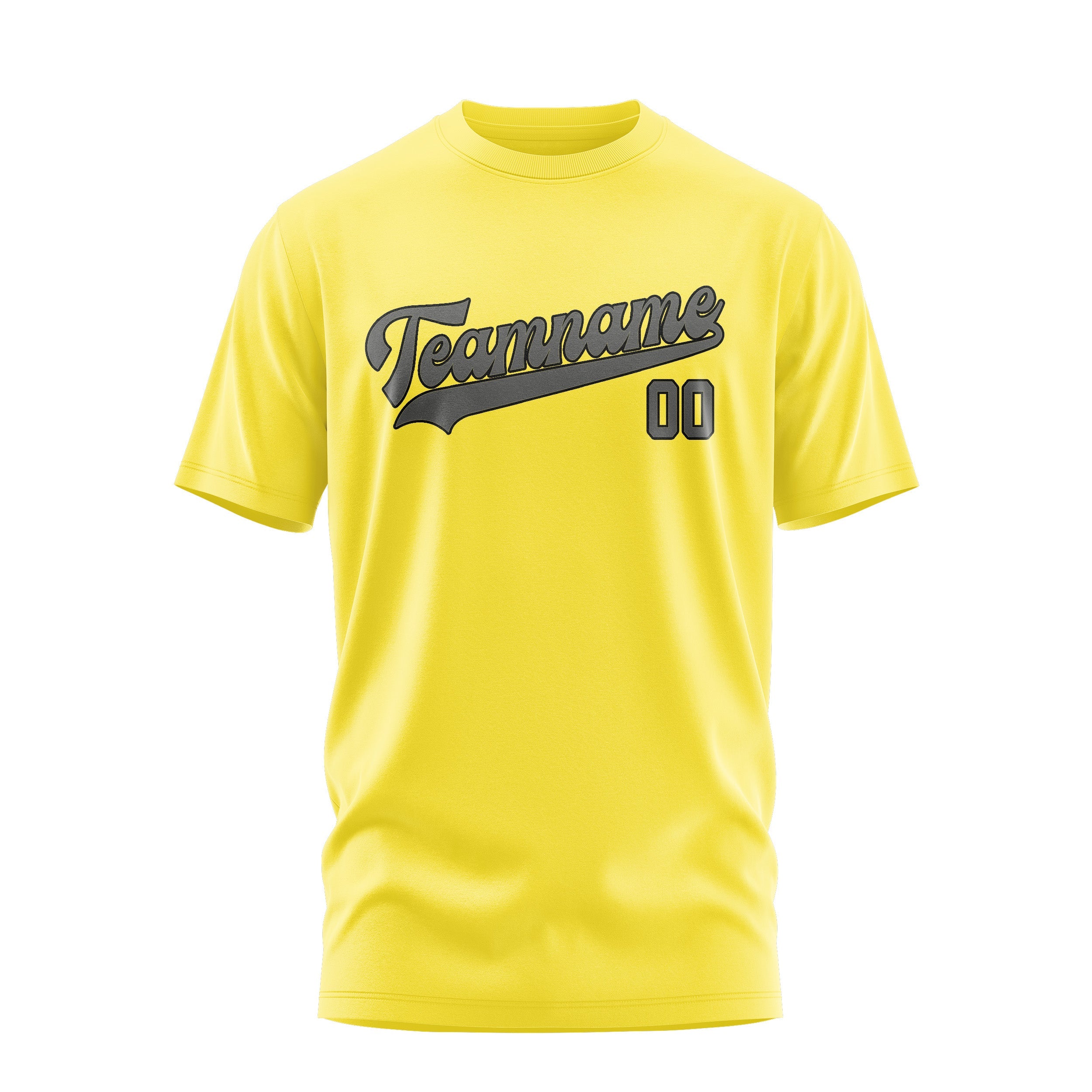 Custom Light Yellow Dark Grey T-Shirt