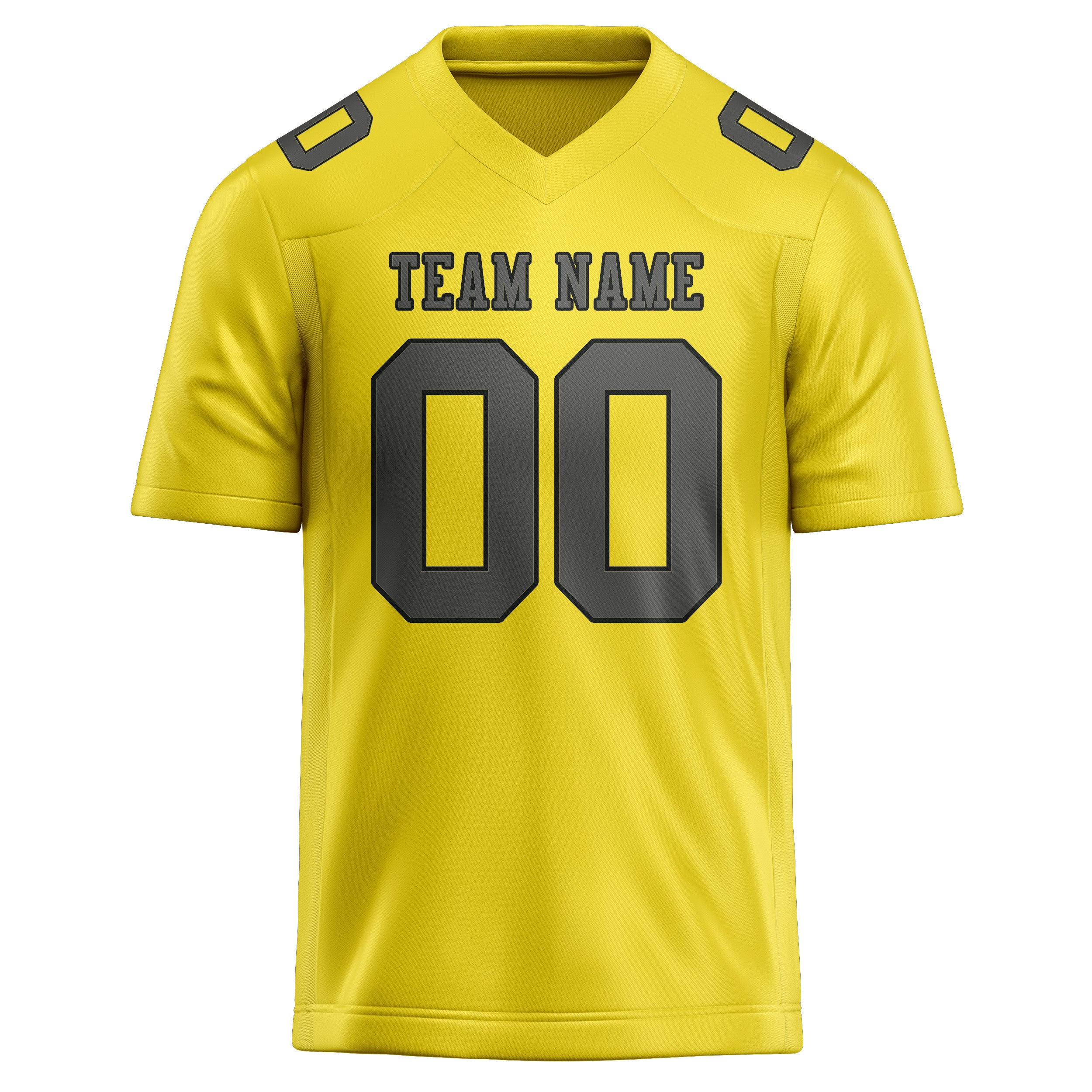 Custom Light Yellow Dark Grey Football Jersey