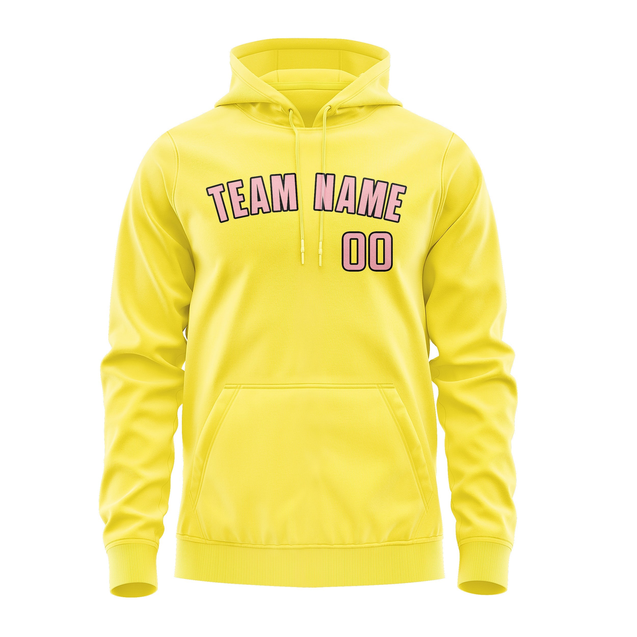 Custom Light Yellow Light Pink Hoodie