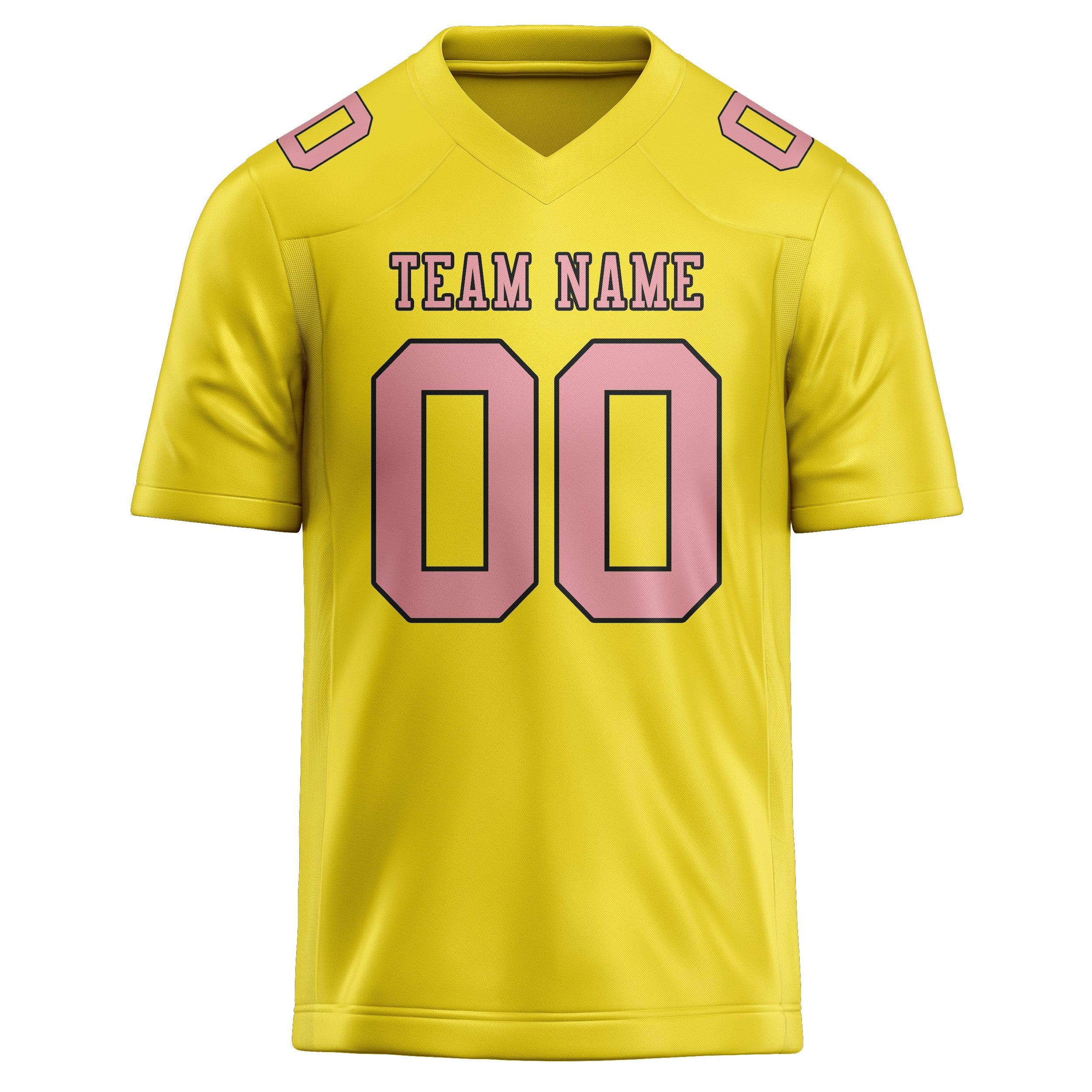Custom Light Yellow Light Pink Football Jersey