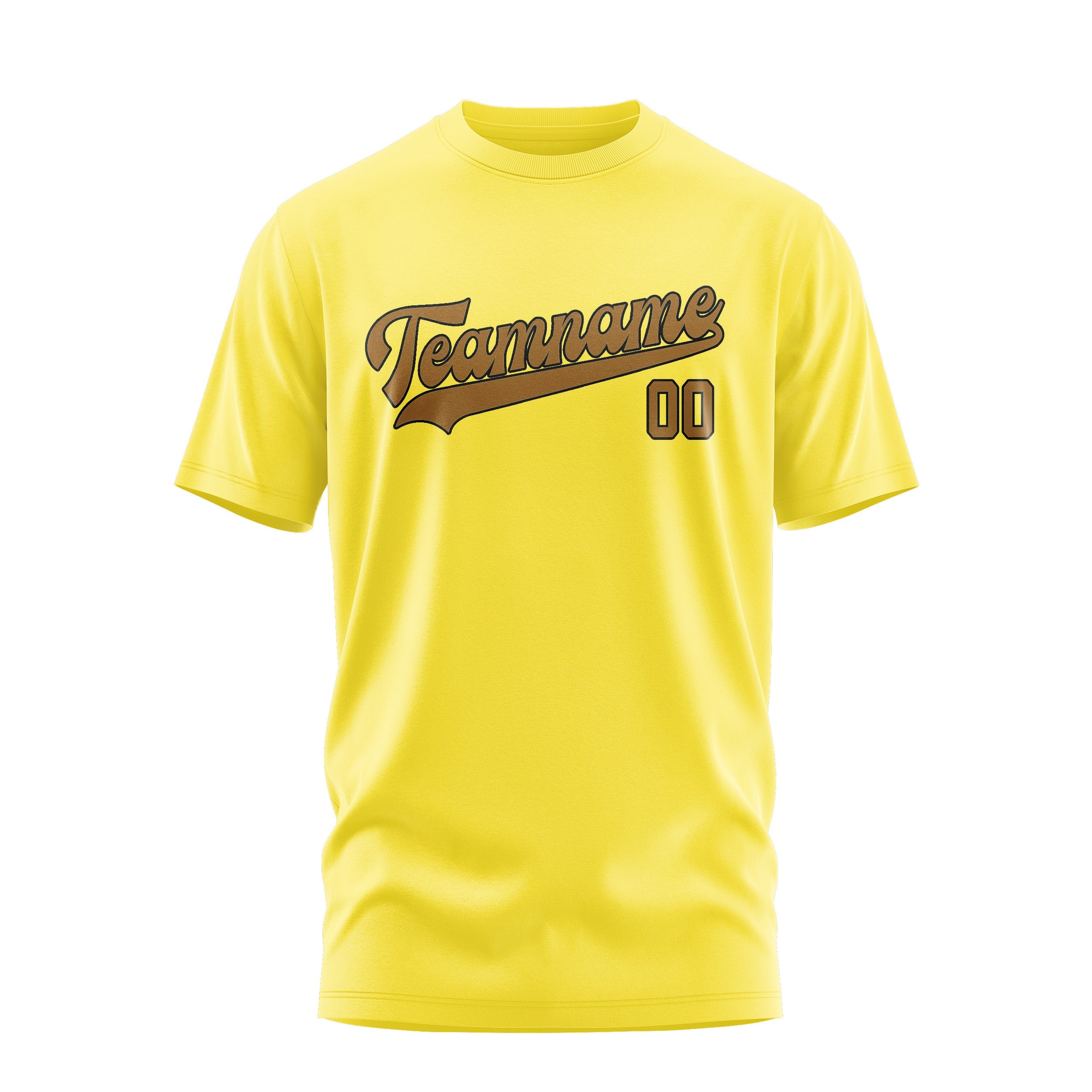 Custom Light Yellow Khaki T-Shirt