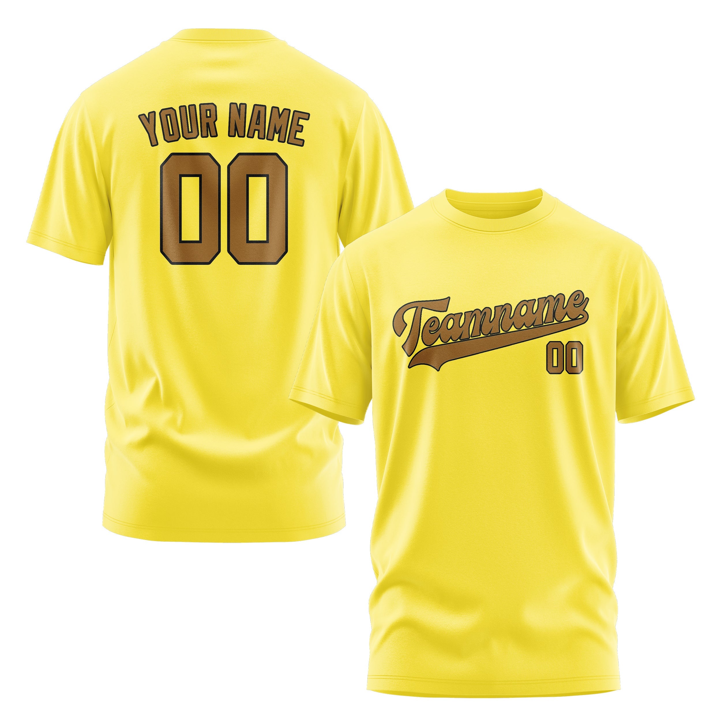 Custom Light Yellow Khaki T-Shirt