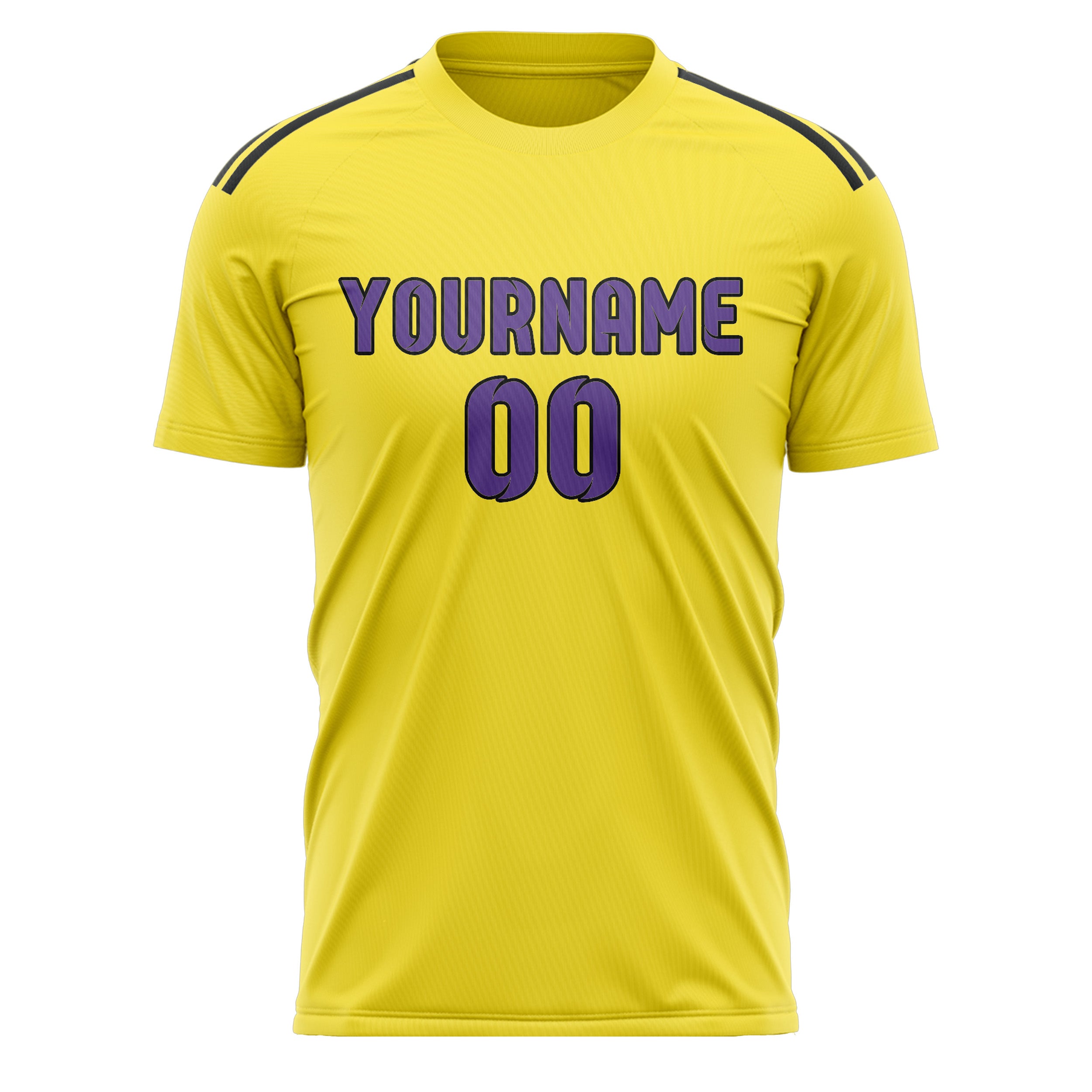 Custom Light Yellow Light Purple Soccer Jersey