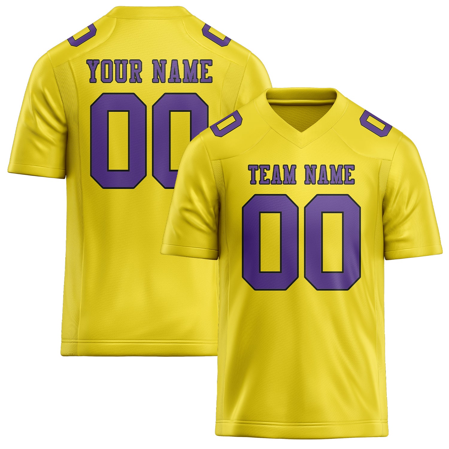 Custom Light Yellow Light Purple Football Jersey