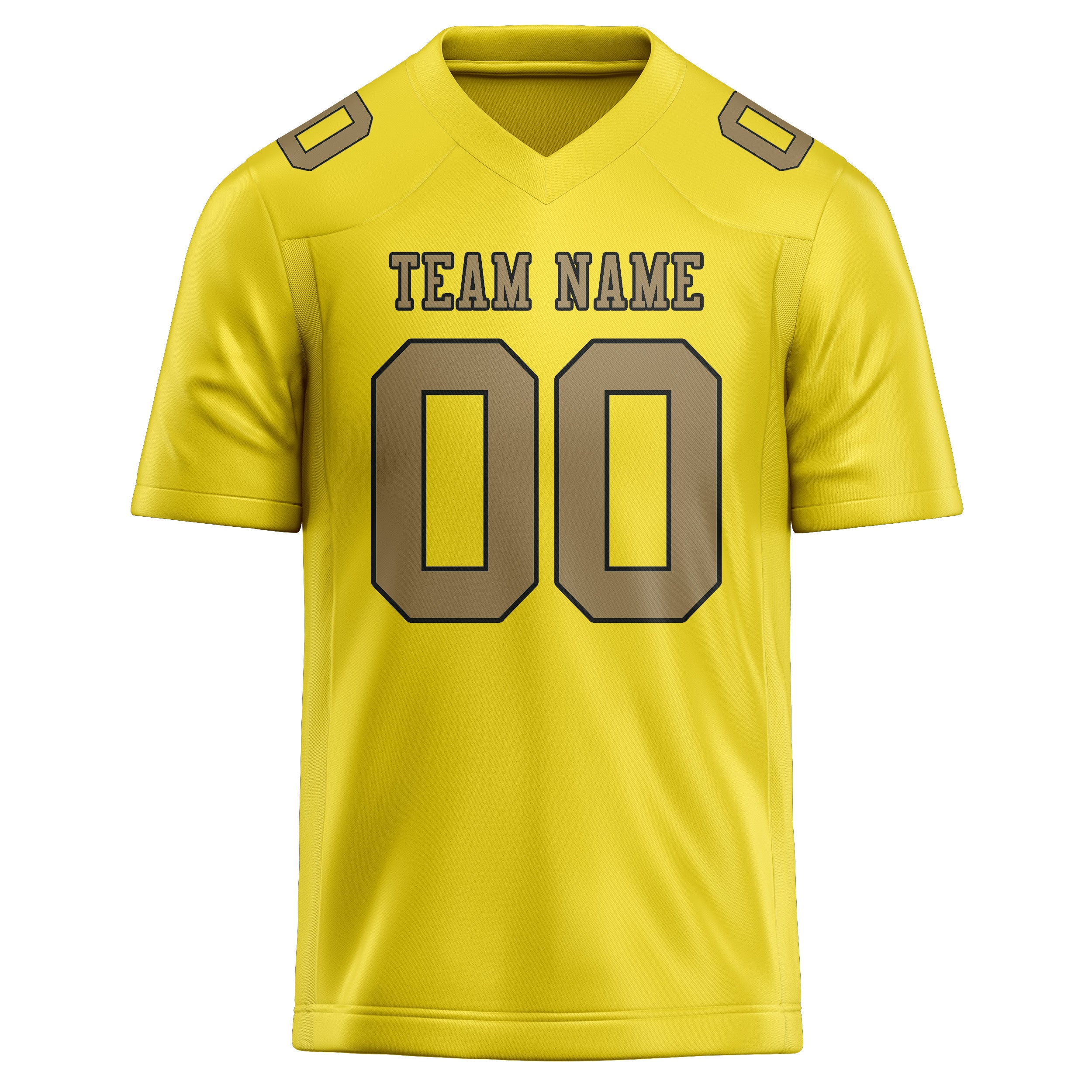 Custom Light Yellow Light Khaki Football Jersey